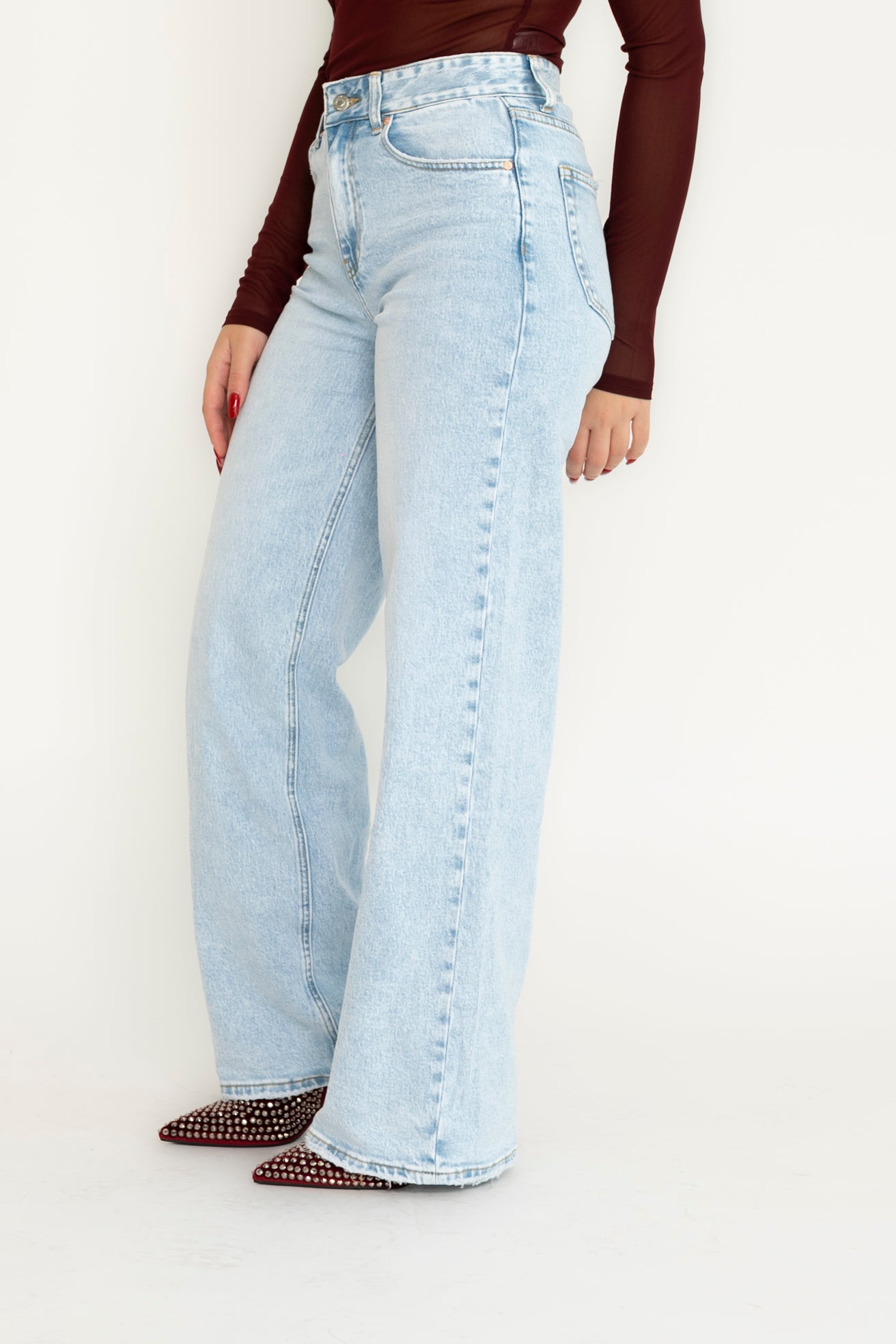 Jeans palazzo chiaro