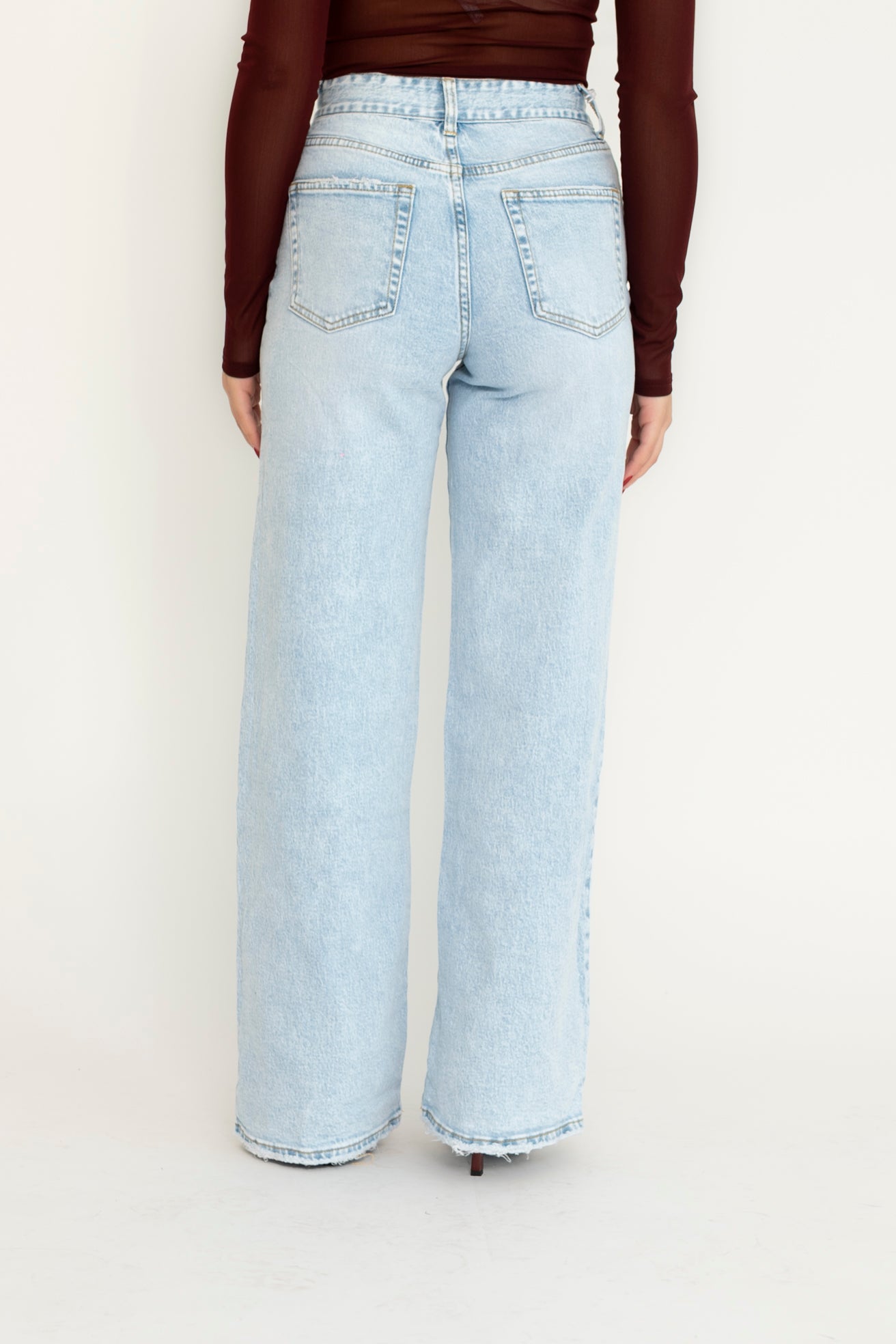 Jeans palazzo chiaro