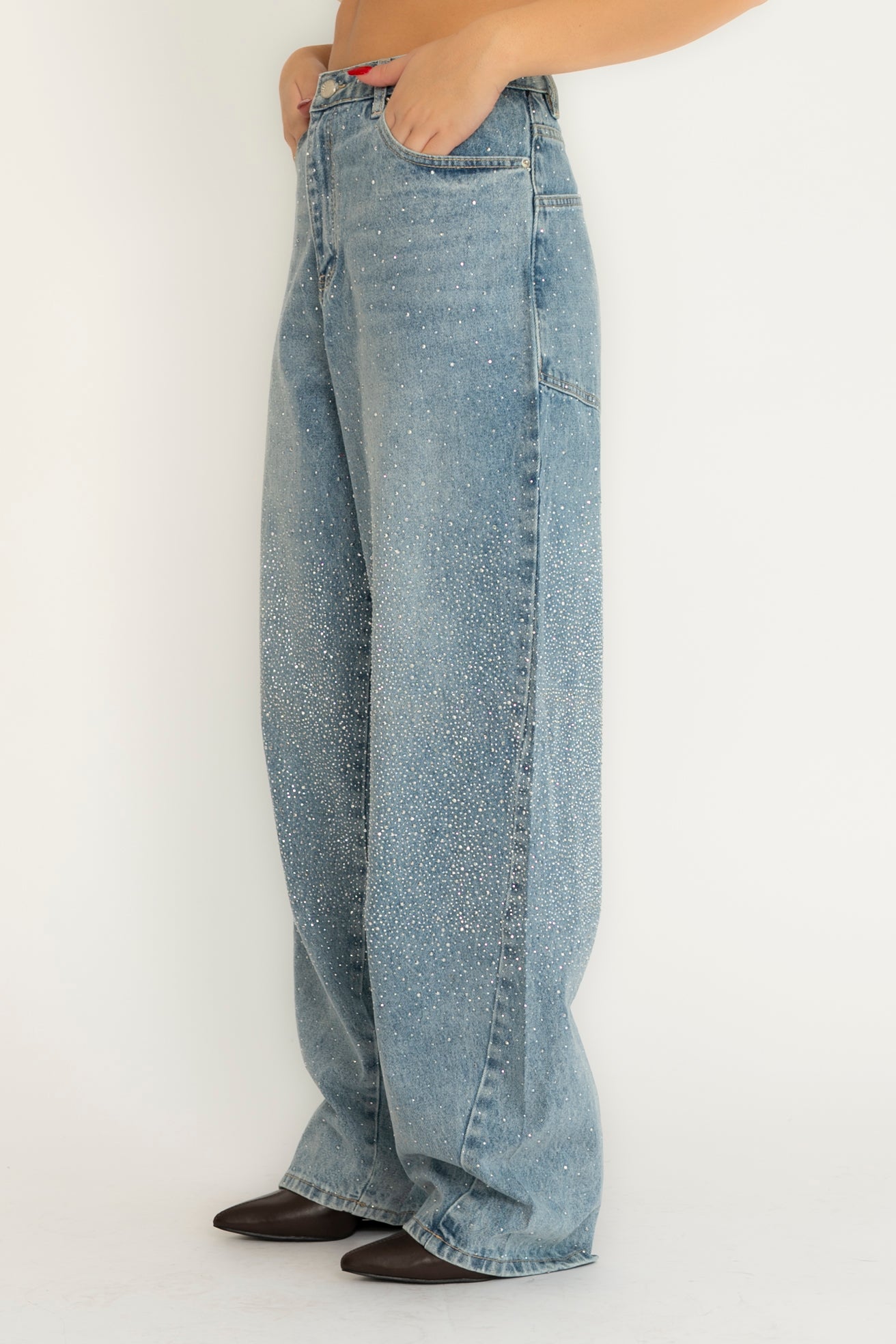 Jeans ballon strass