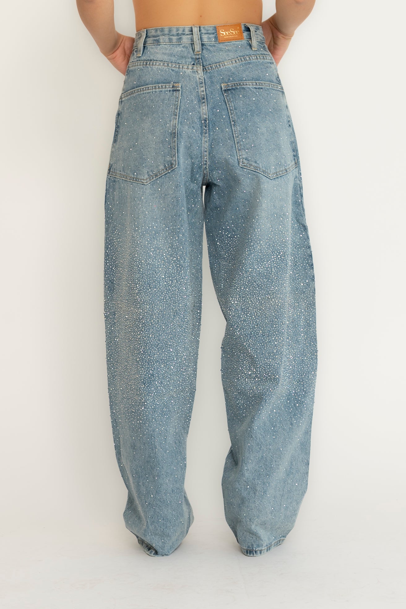 Jeans ballon strass
