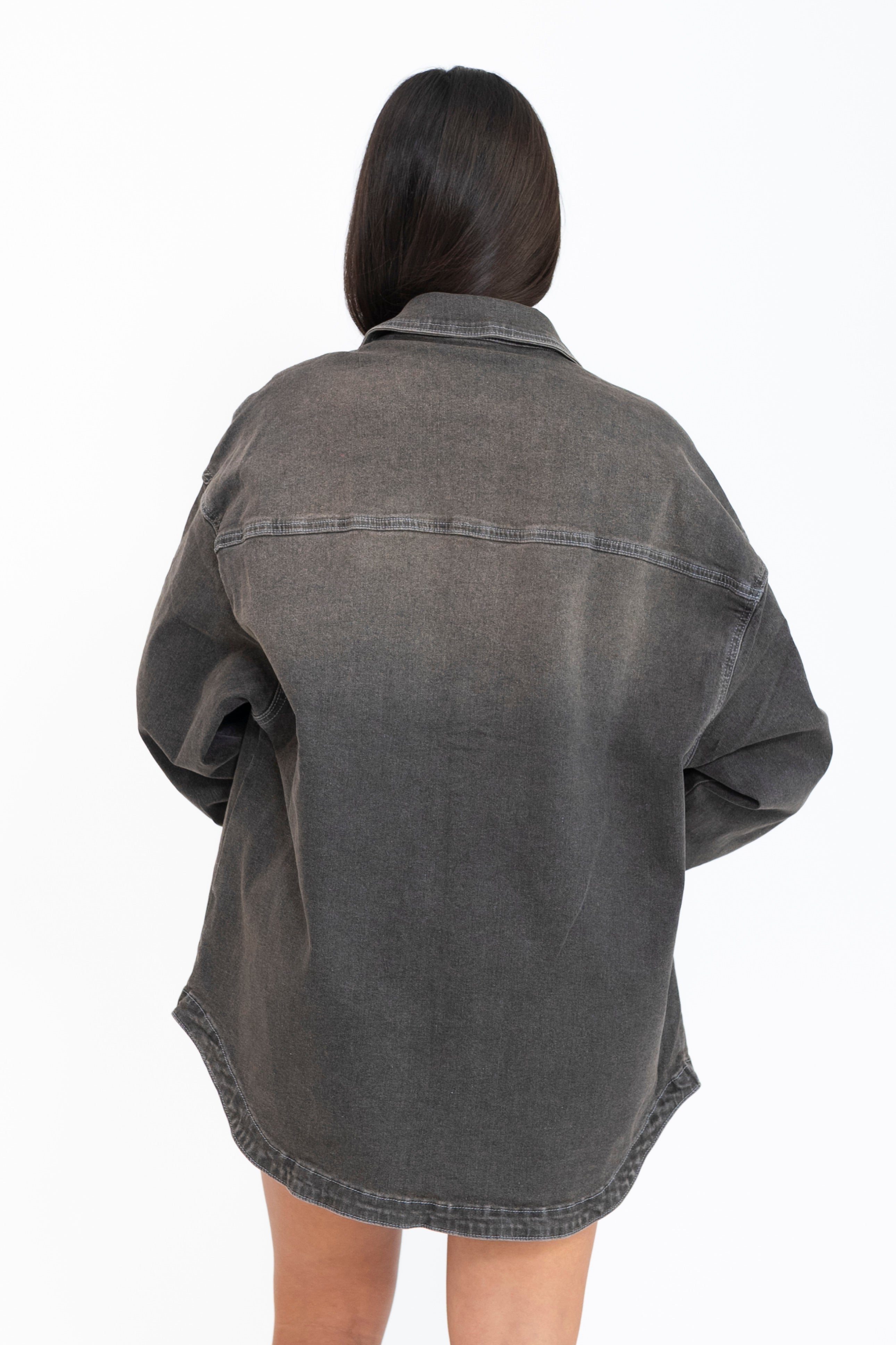 Camicia denim oversize grey