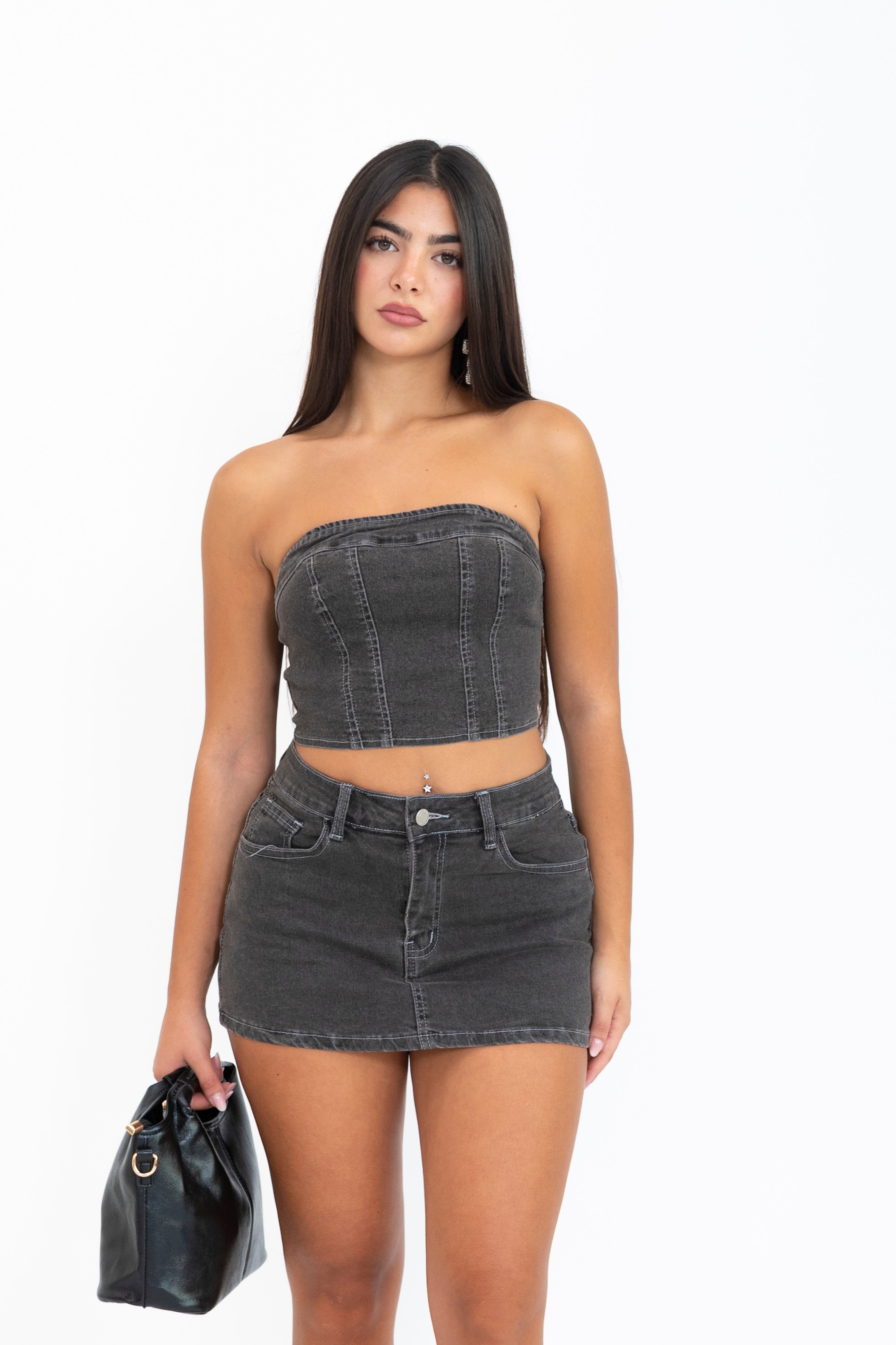 Cordset denim grey