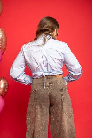 Camicia con cuciture in rilievo
