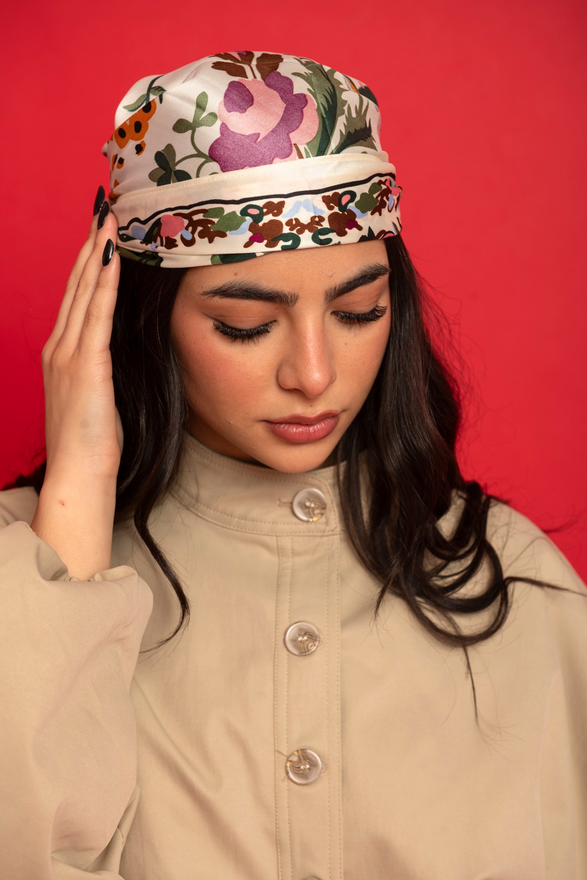 Foulard fantasia panna