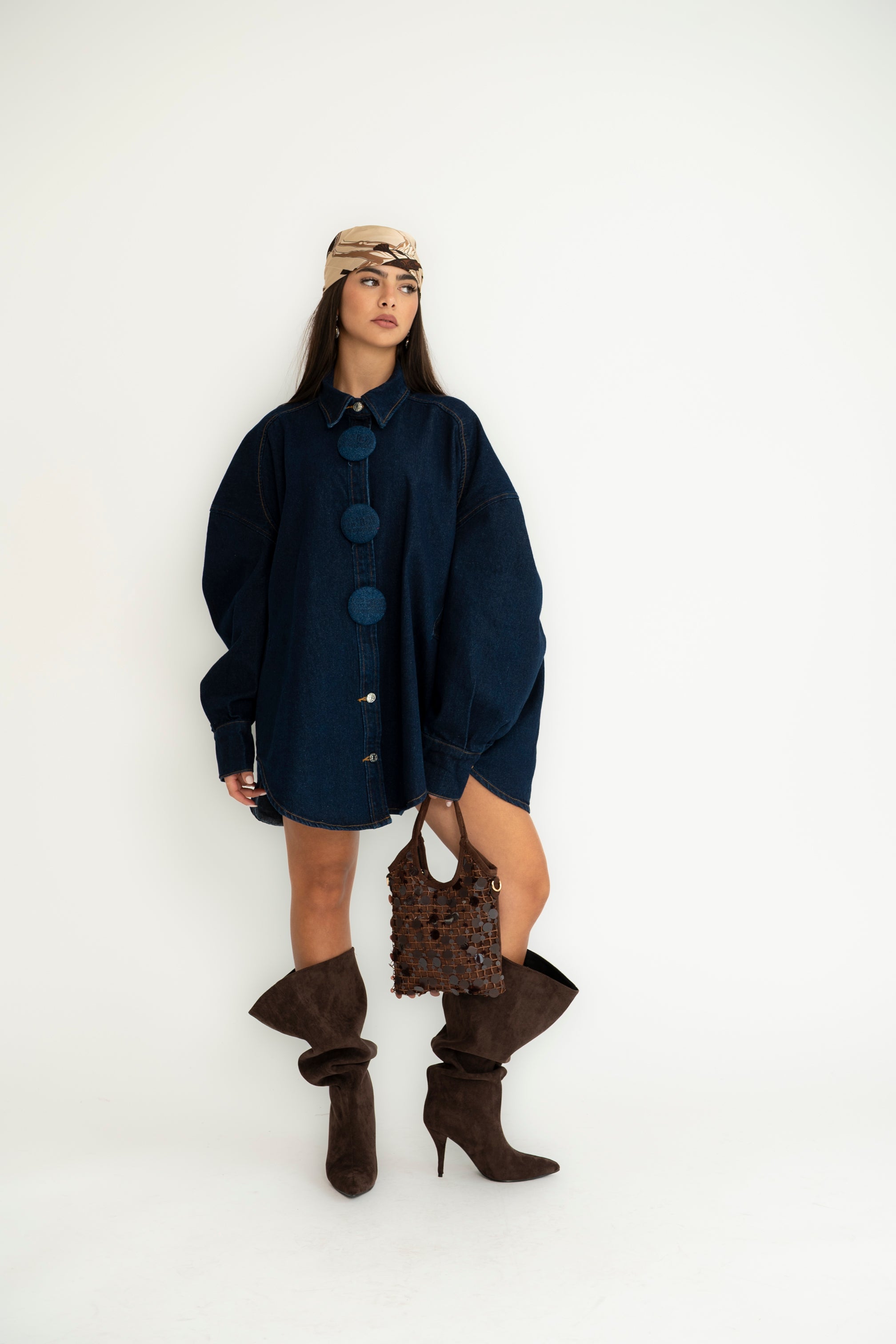 Maxi camicia denim