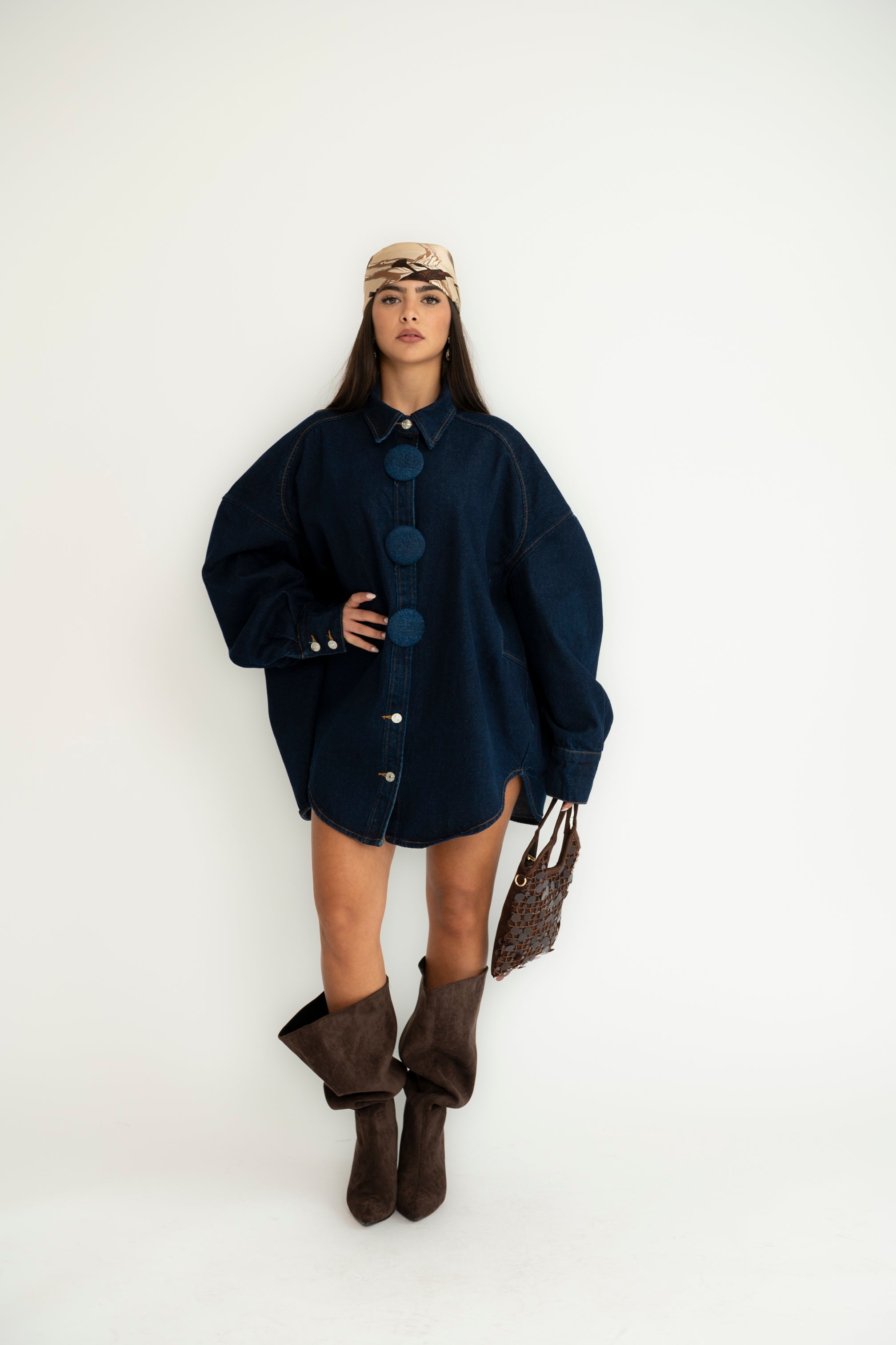 Maxi camicia denim