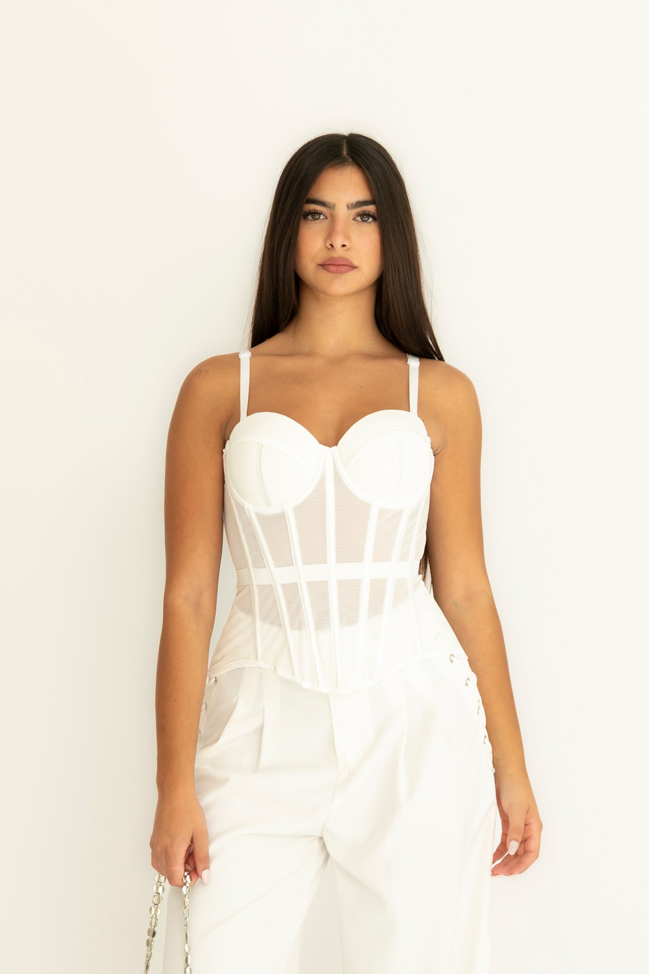 Corsetto steccato semitrasparente