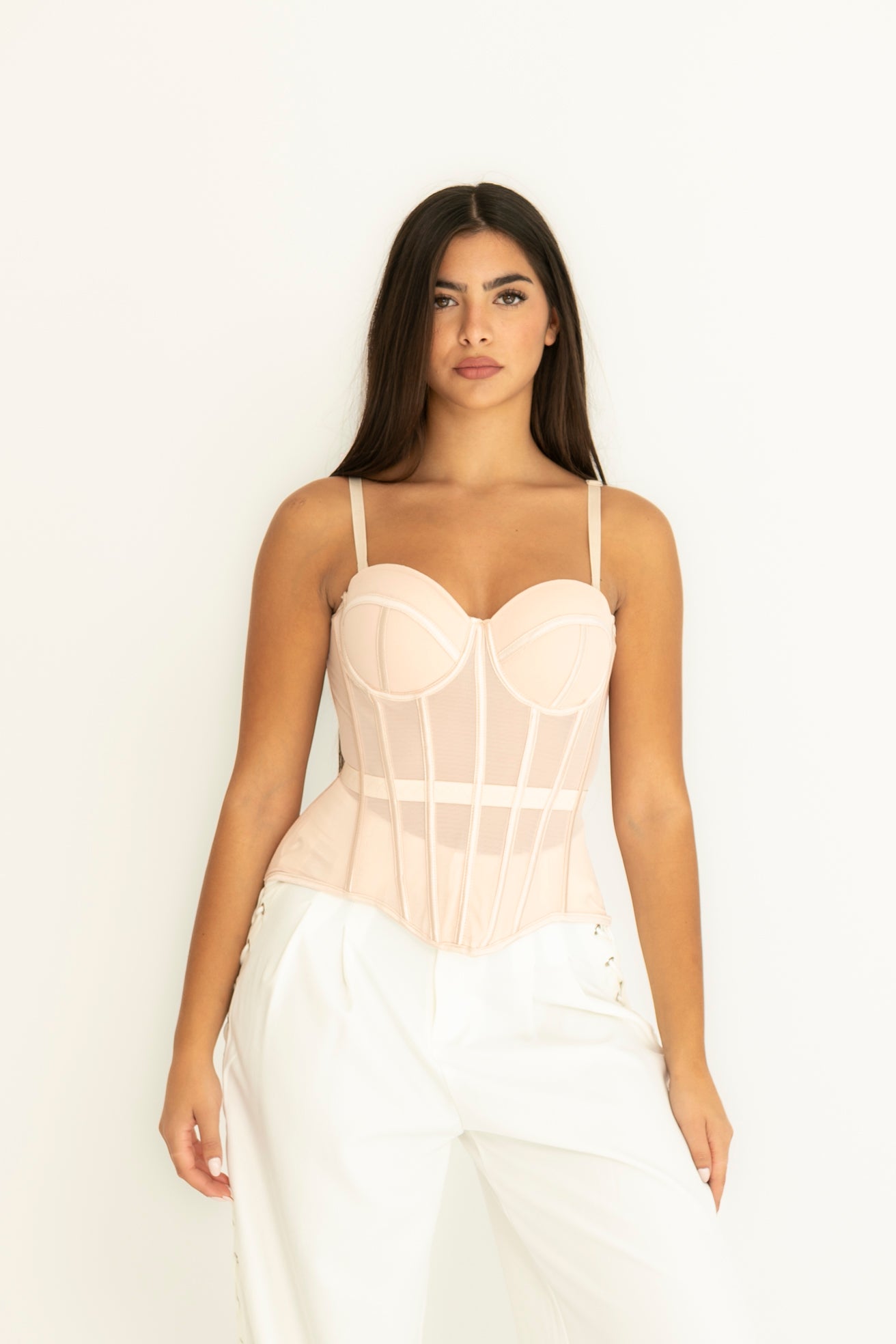 Corsetto steccato semitrasparente