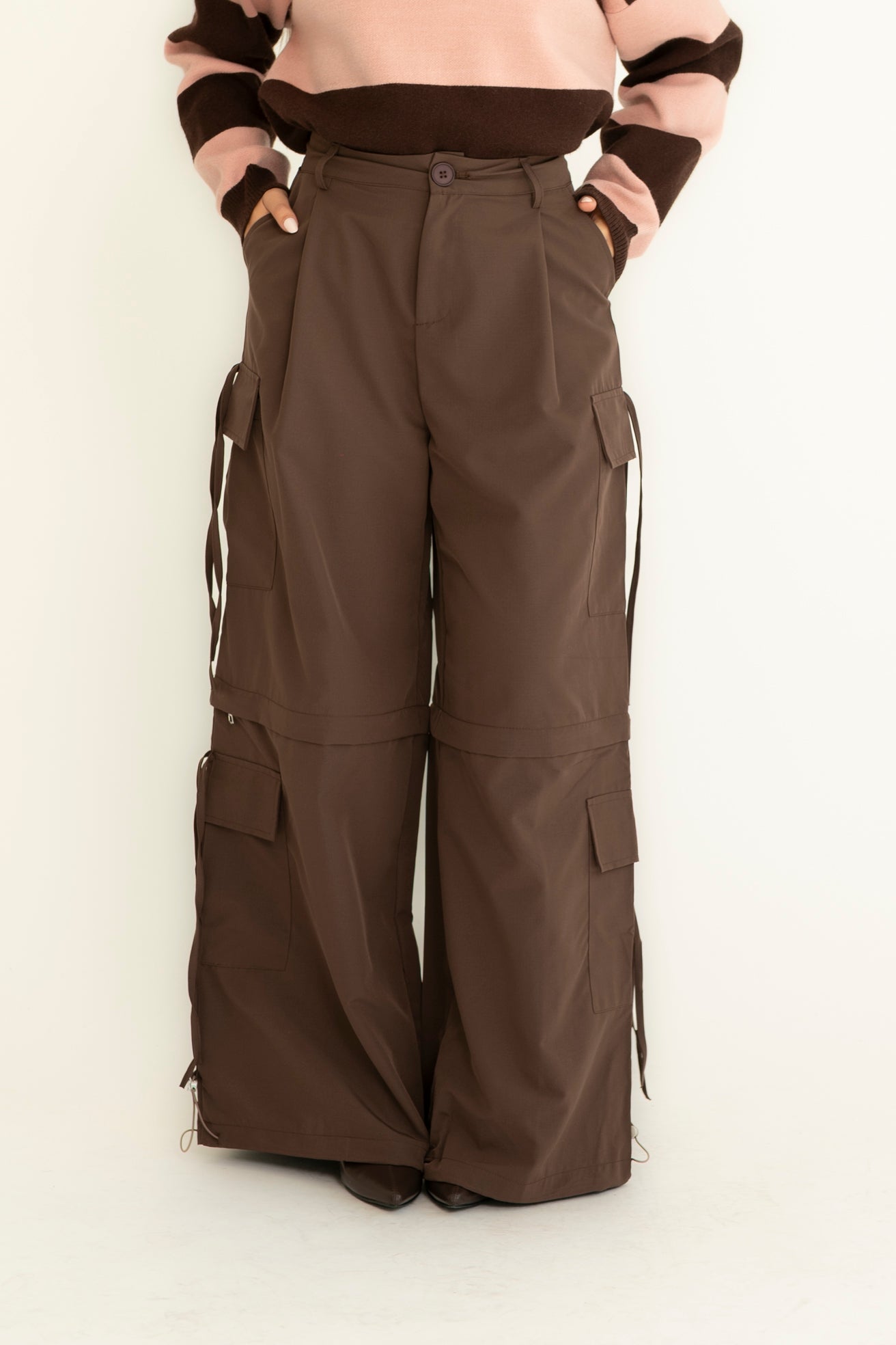 Pantalone cargo con zip