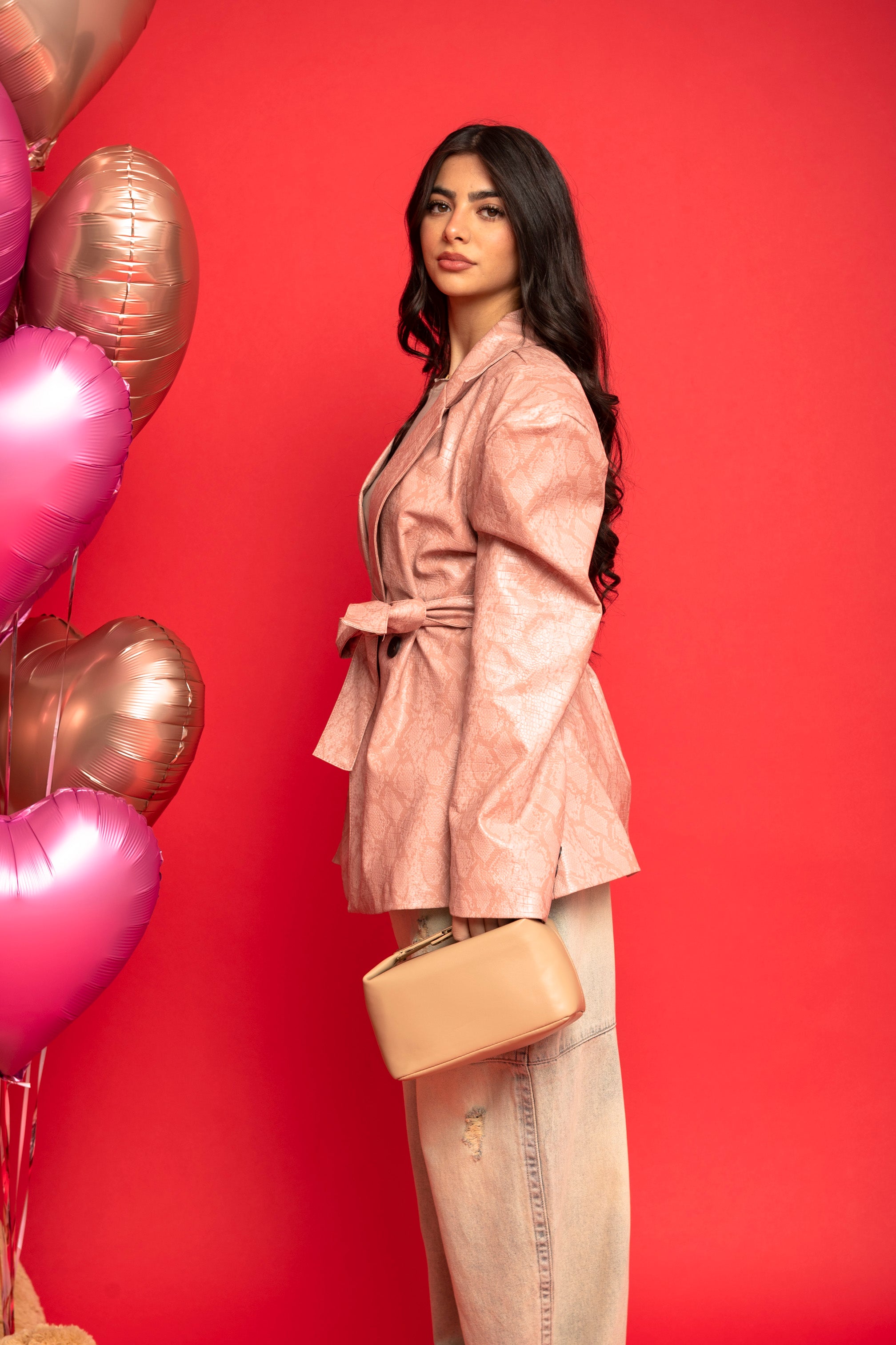 Giacca ecopelle pitonata