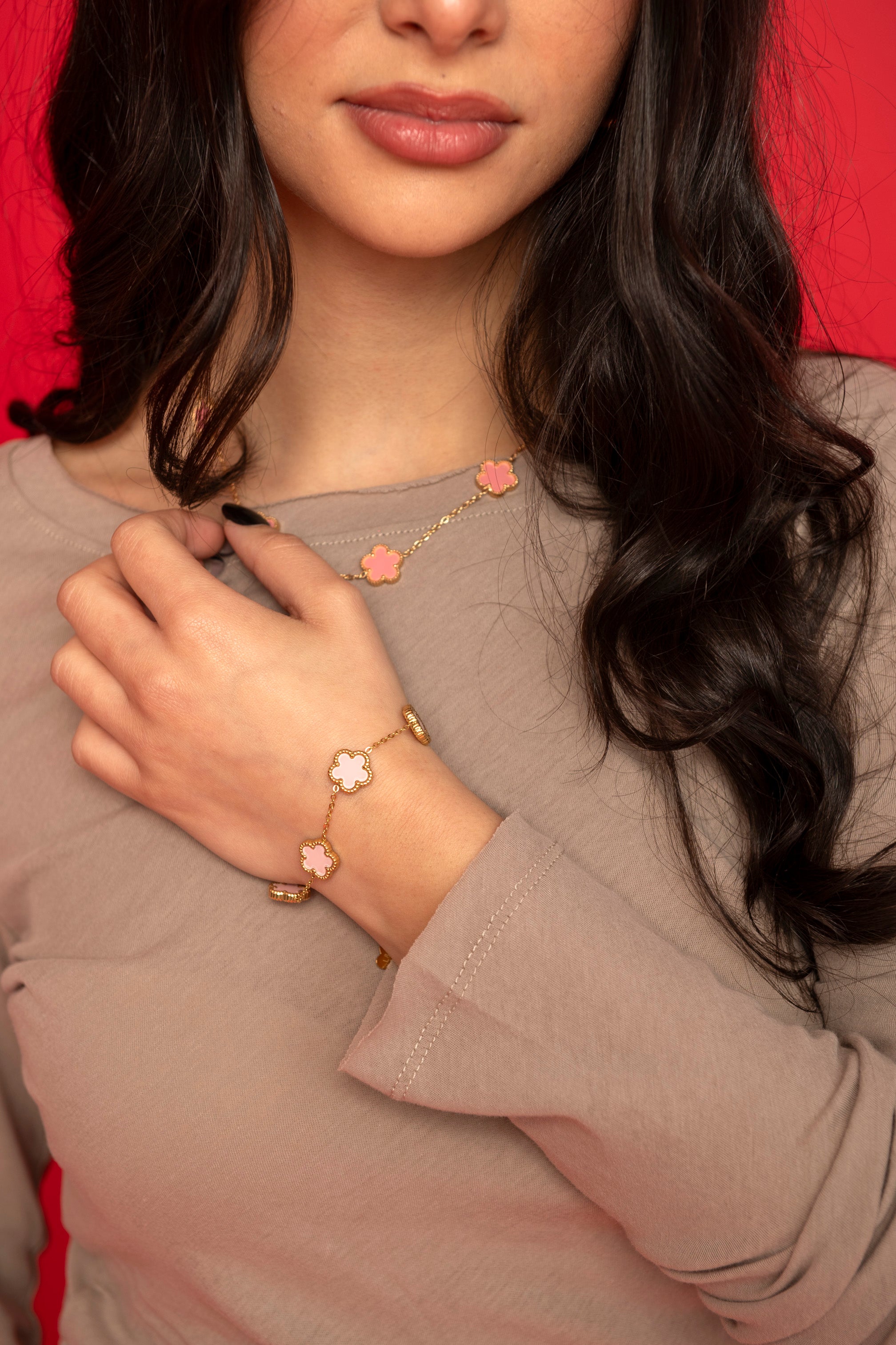 Bracciale fiore rosa