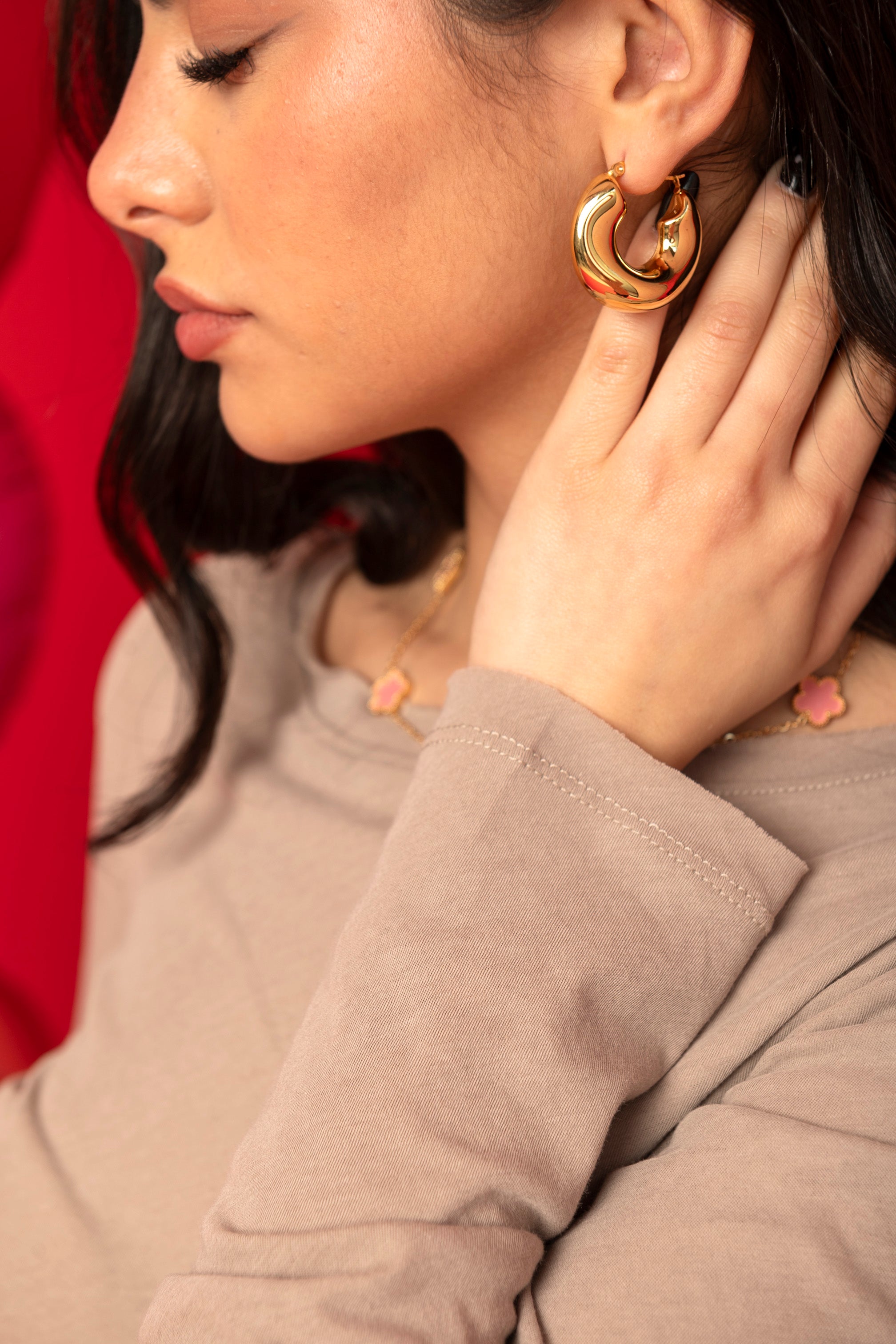 Orecchini cerchio ondulati mini