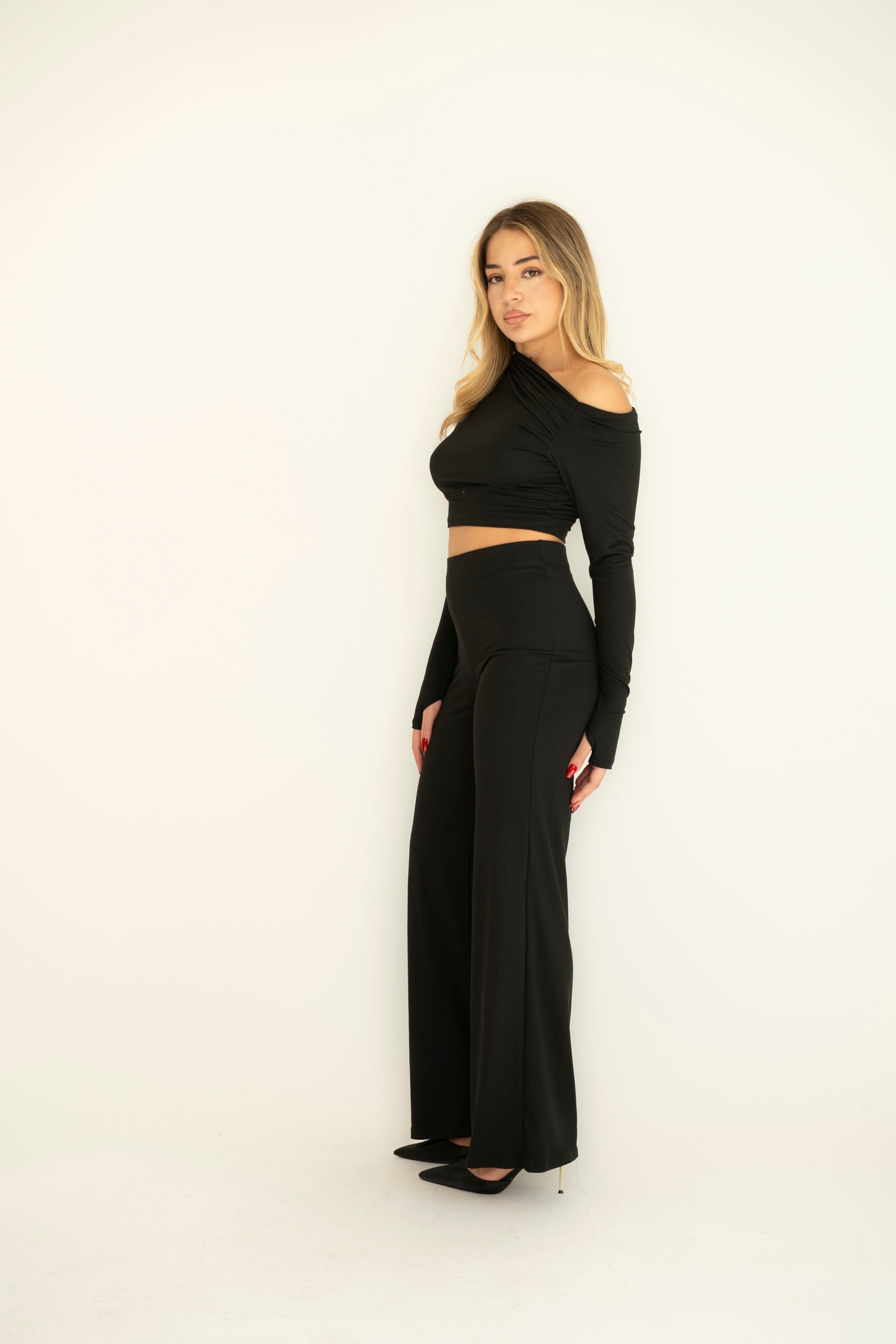Cordset top corto e pantalone