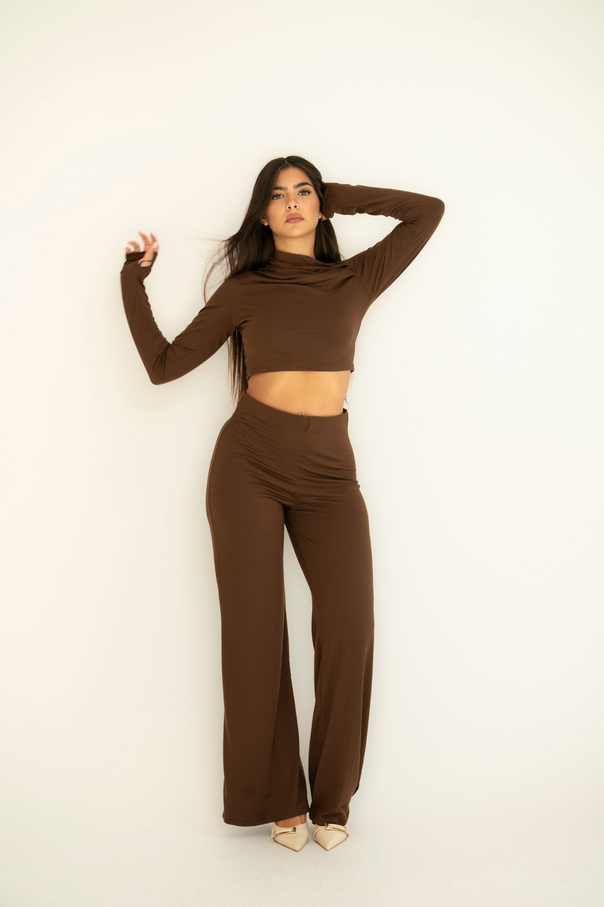 Cordset top corto e pantalone