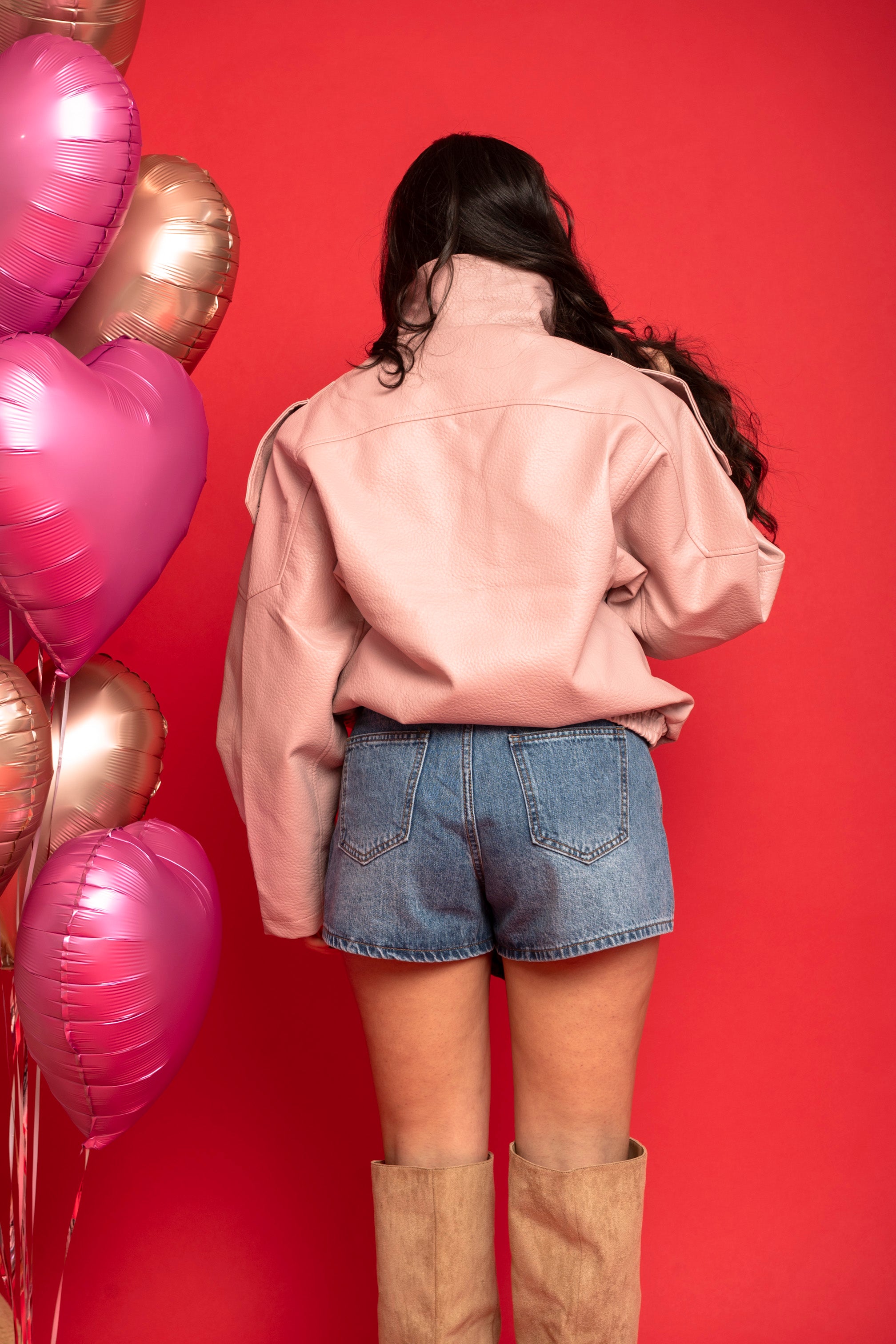 Bomber in ecopelle collo alto