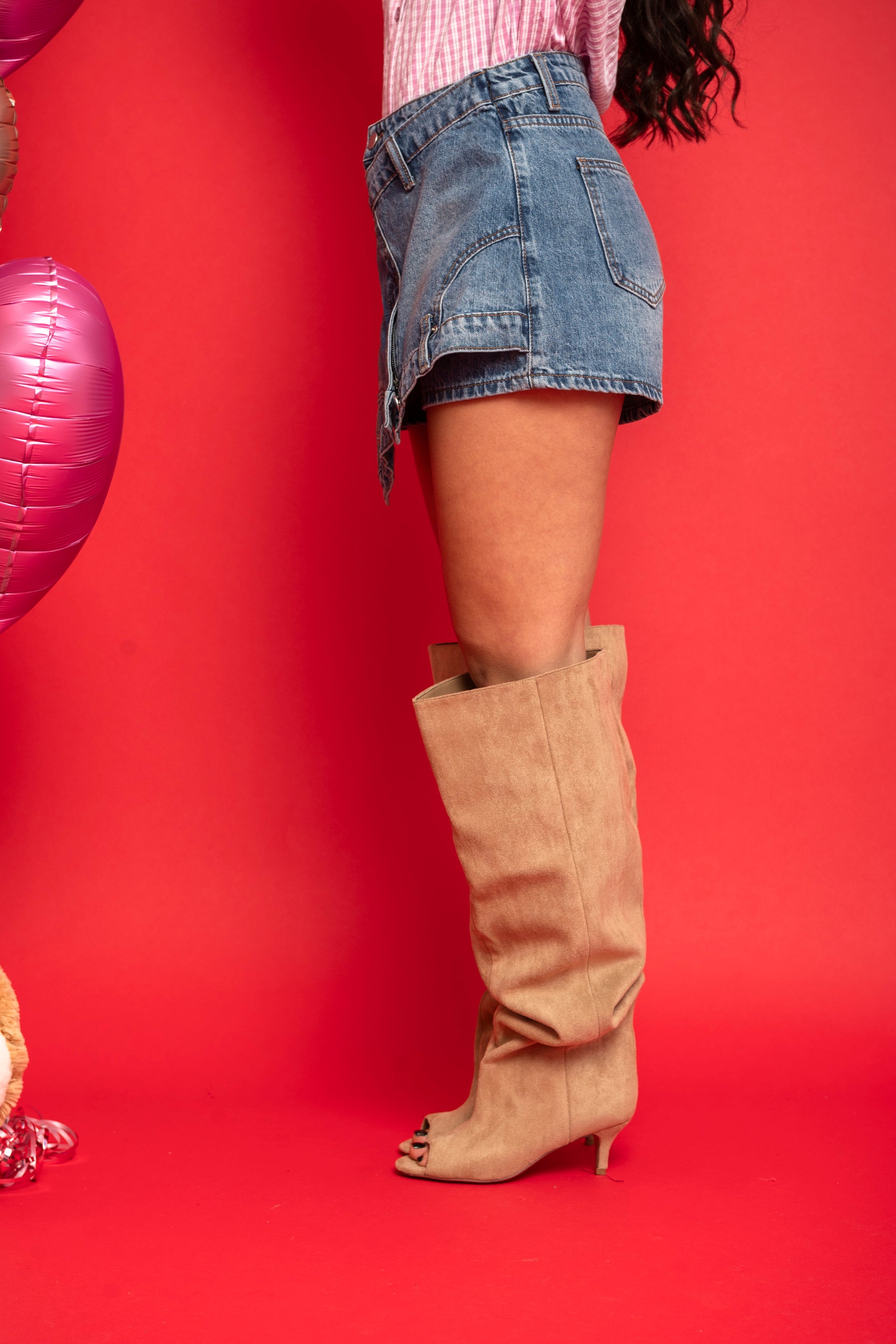 Pantagonna denim asimmetrico