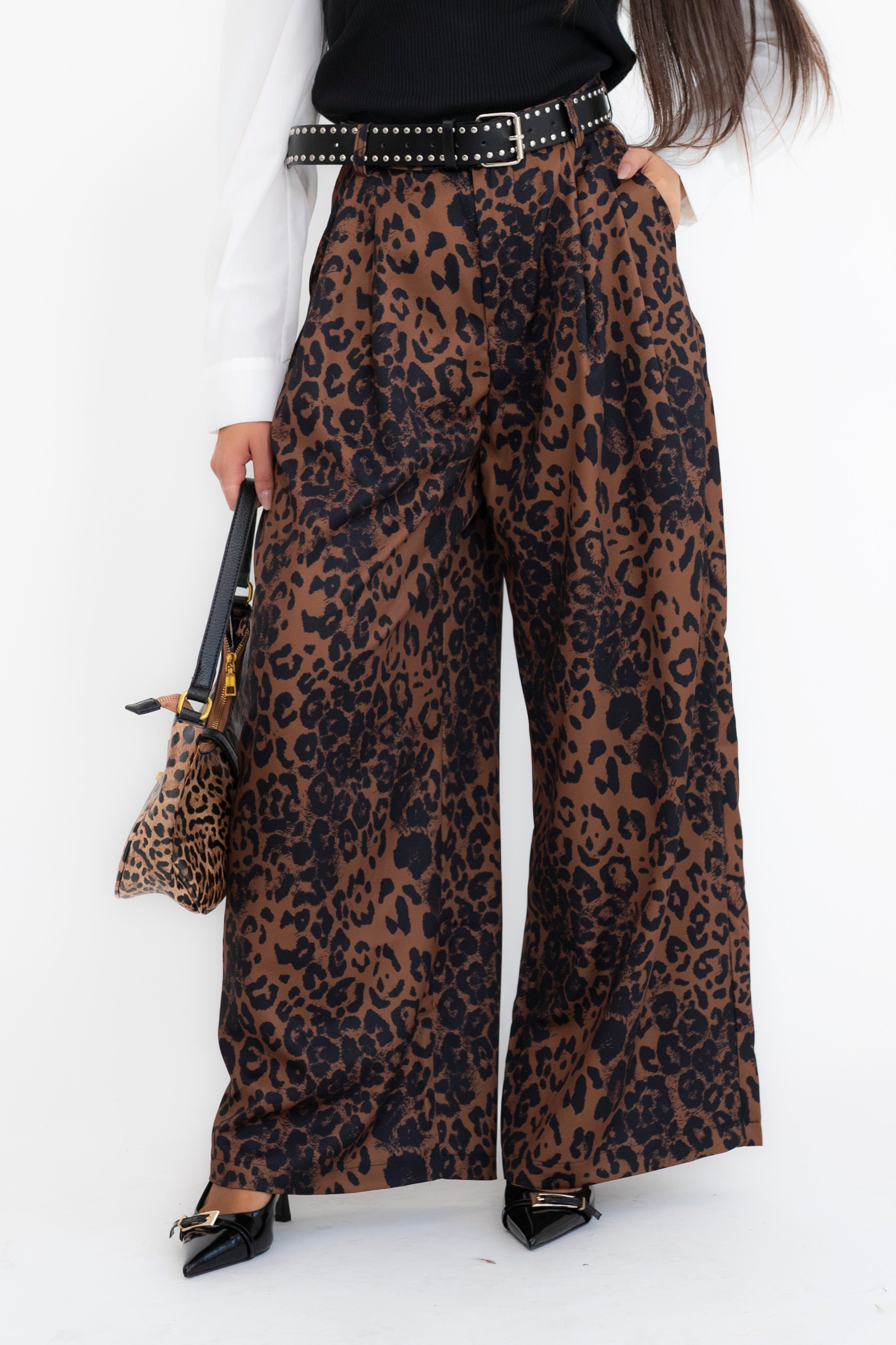 Pantalone palazzo animalier