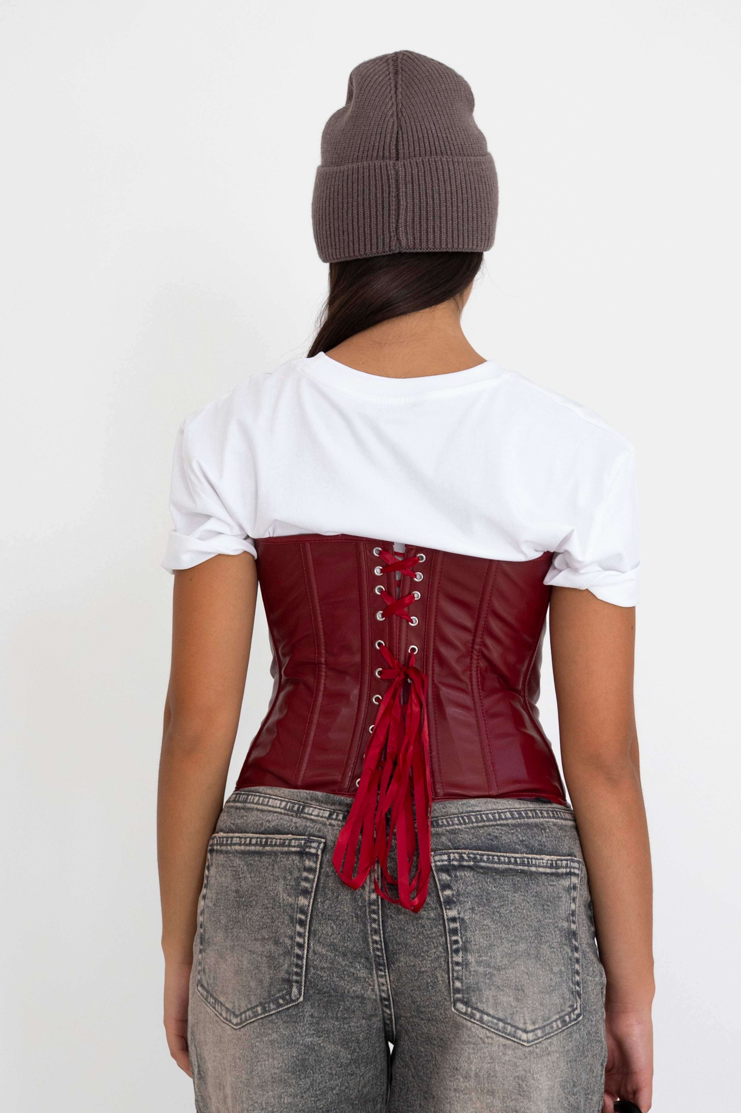 Corsetto zip ecopelle