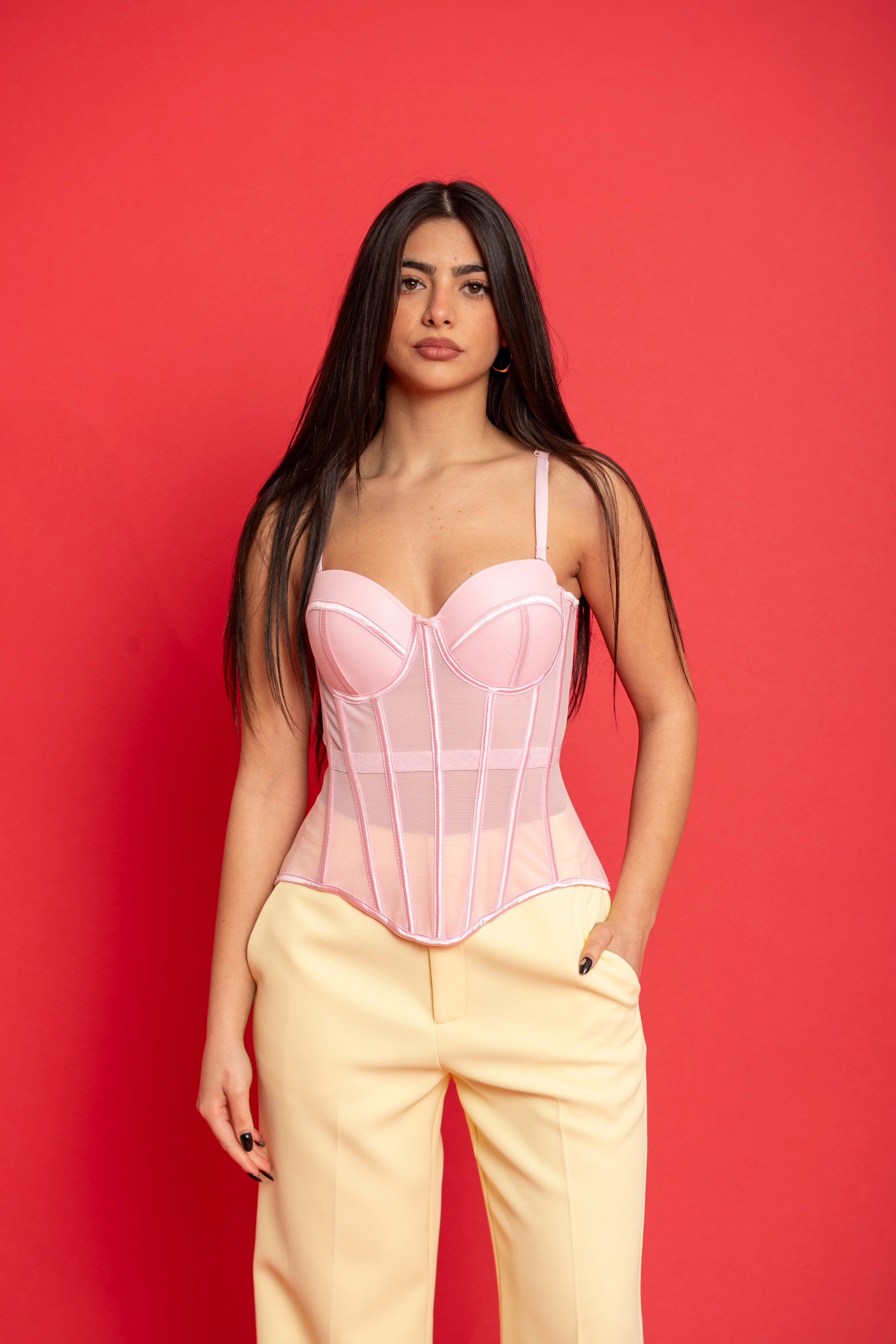 Corpetto semitrasparente