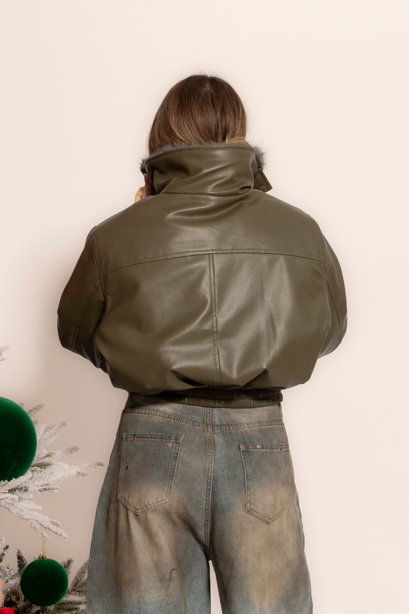 Bomber pelliccia green