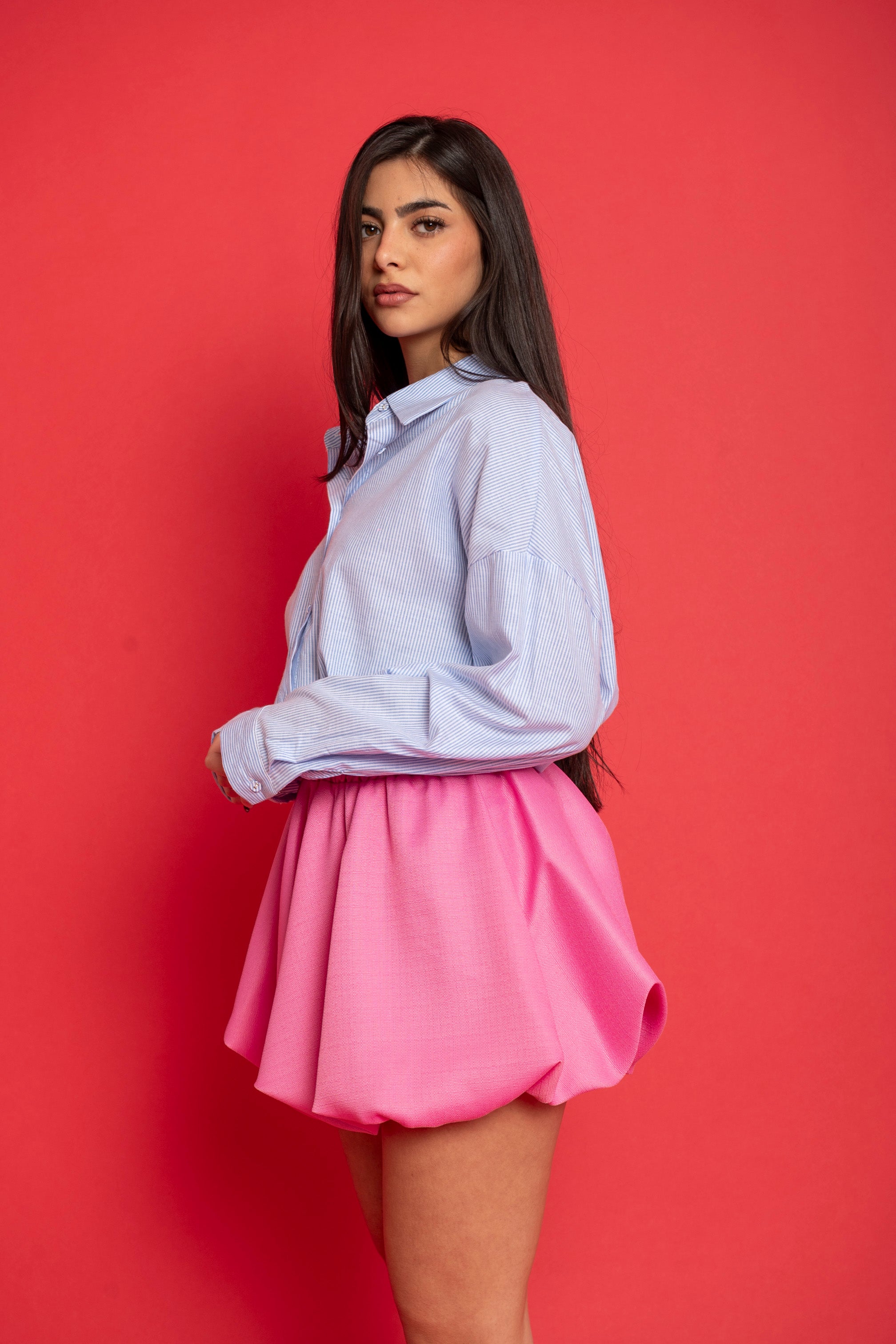 Camicia a righe con scritta