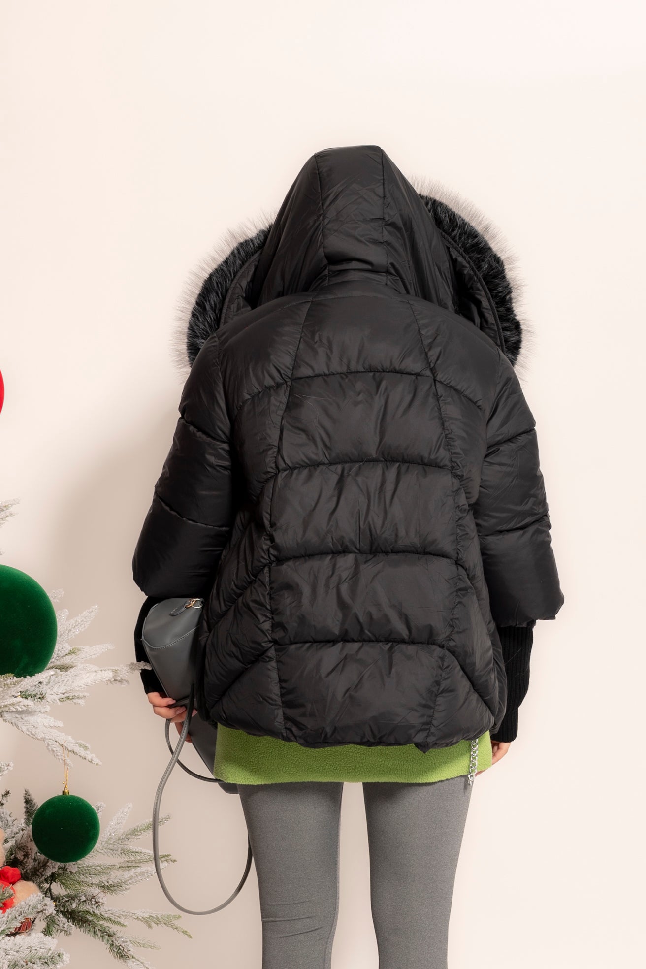 Giubbino con cappuccio e pelliccia