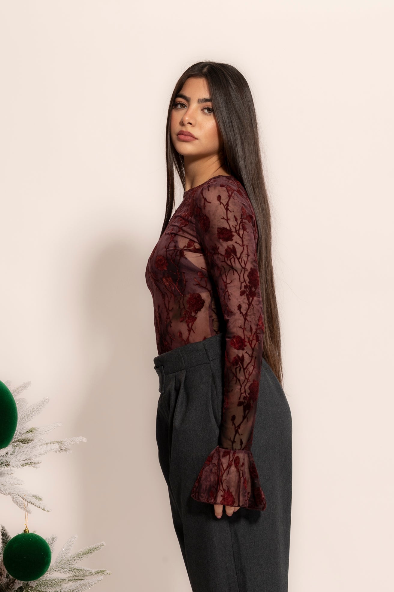 Body con dettagli in velluto