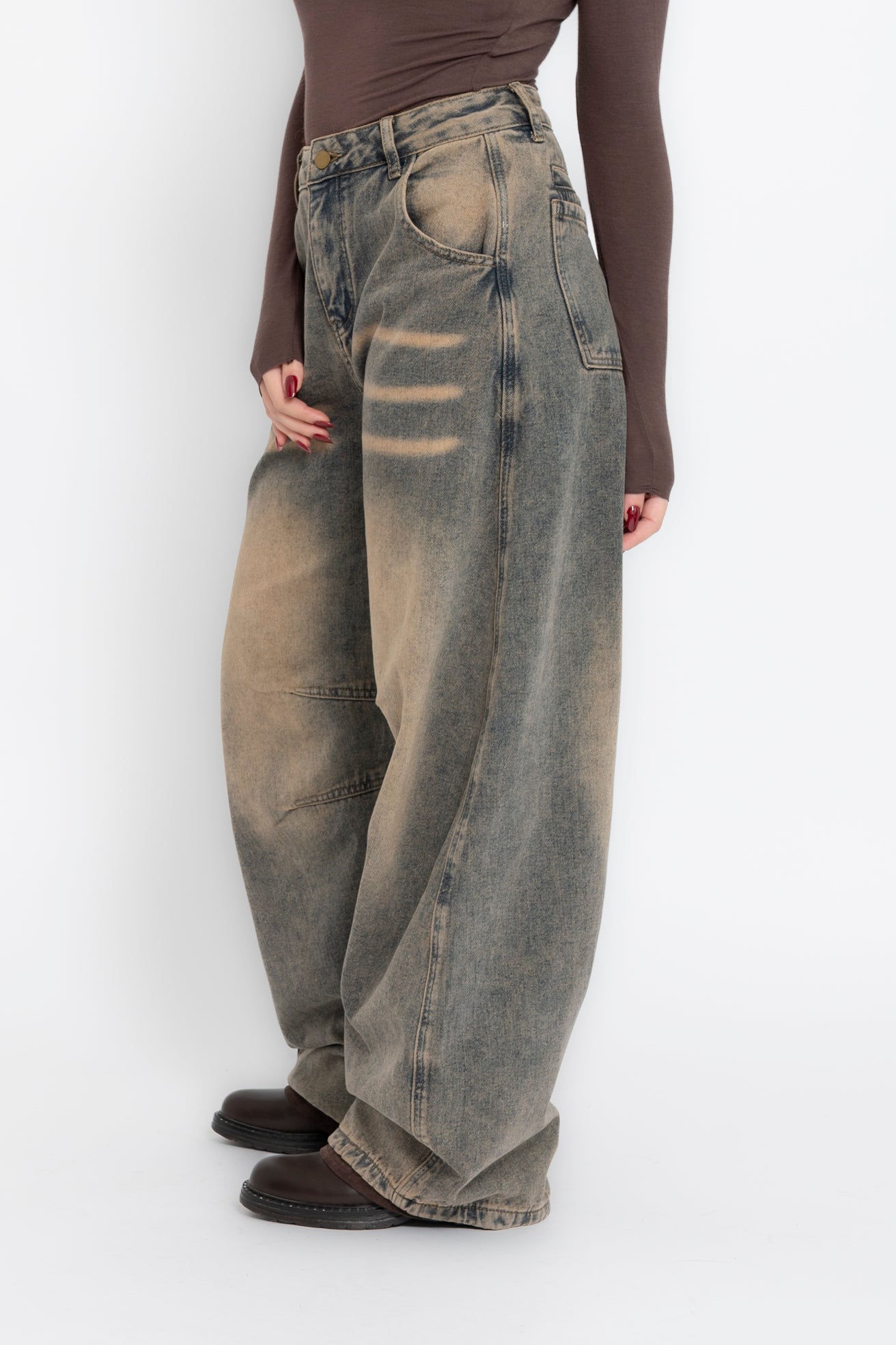 Jeans ballon sabbiato