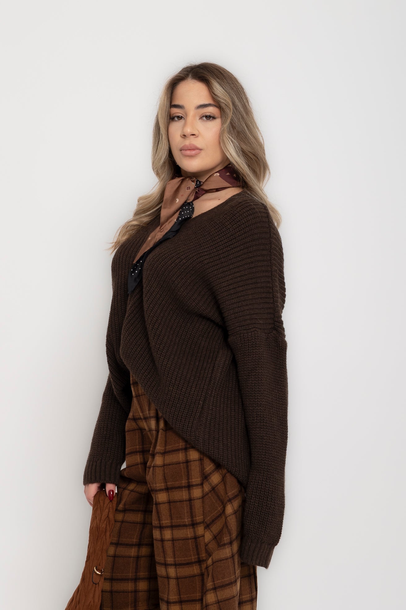 Cardigan con foulard Lumina