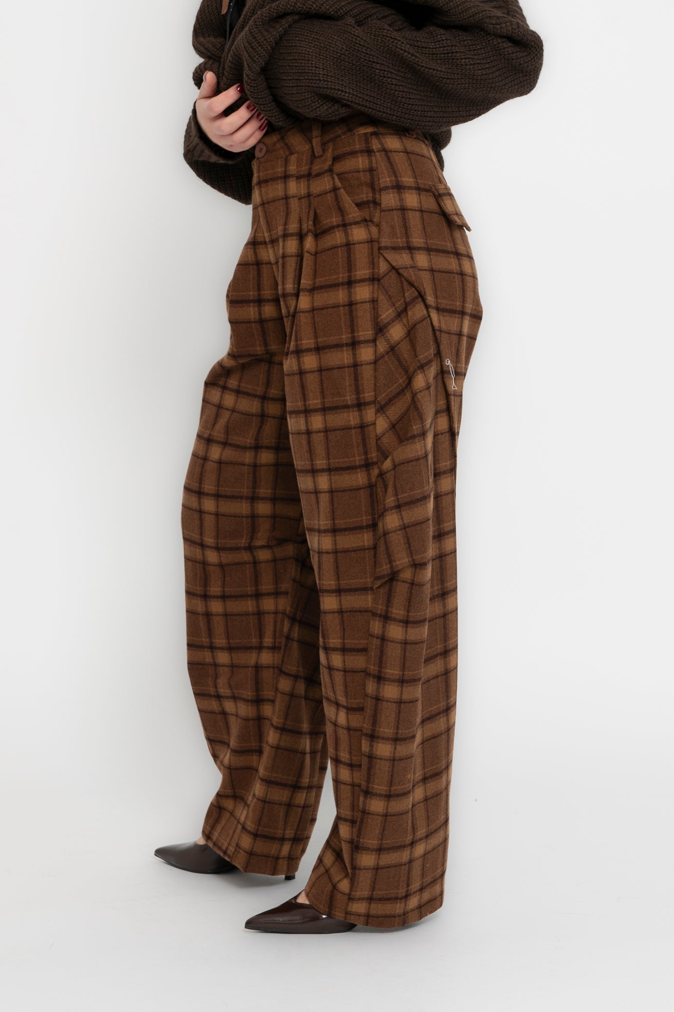 Pantalone ballon quadroni senape