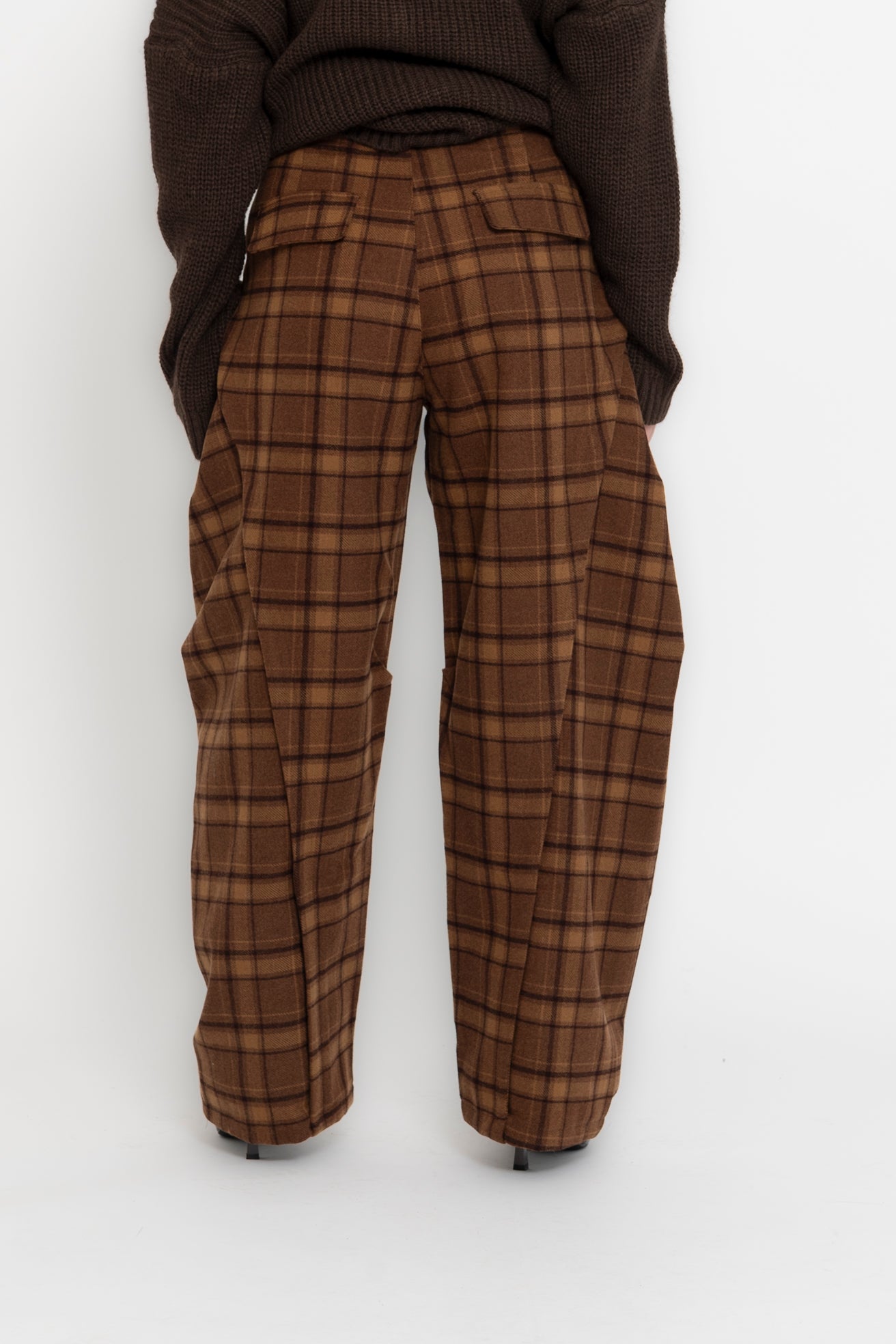 Pantalone ballon quadroni senape