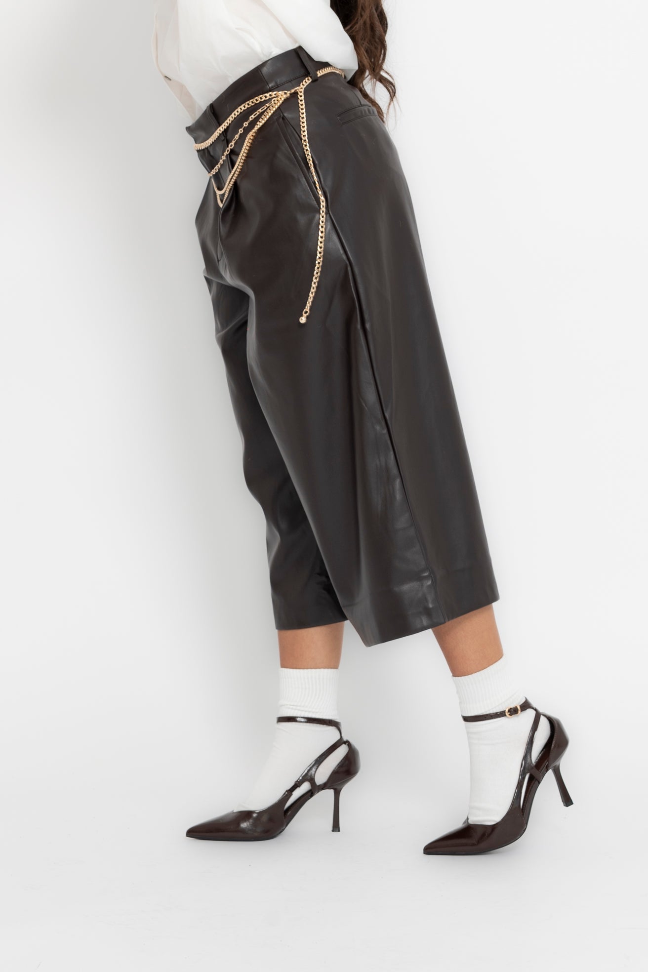 Bermuda ecopelle testa di moro