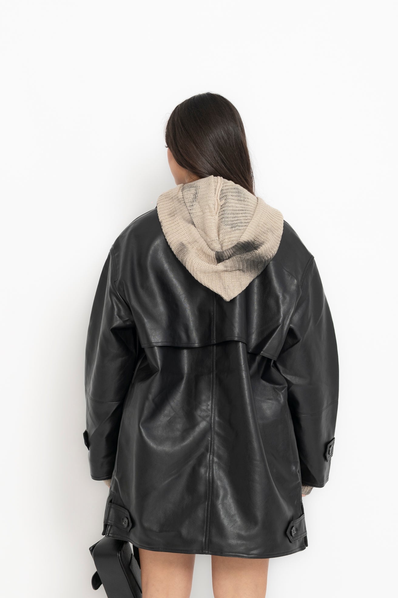 Giacca oversize in ecopelle