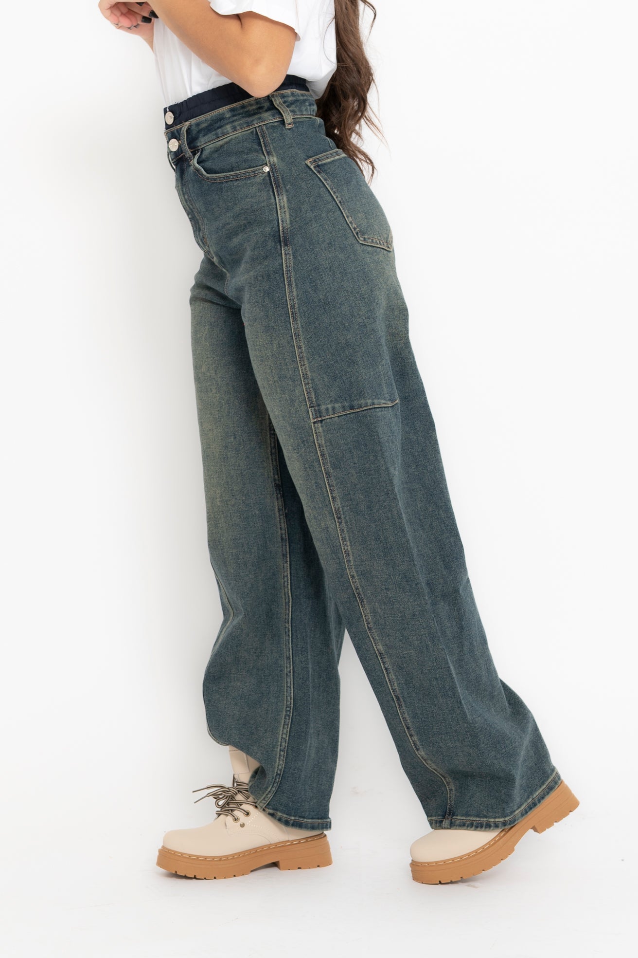 Jeans ballon con elastico