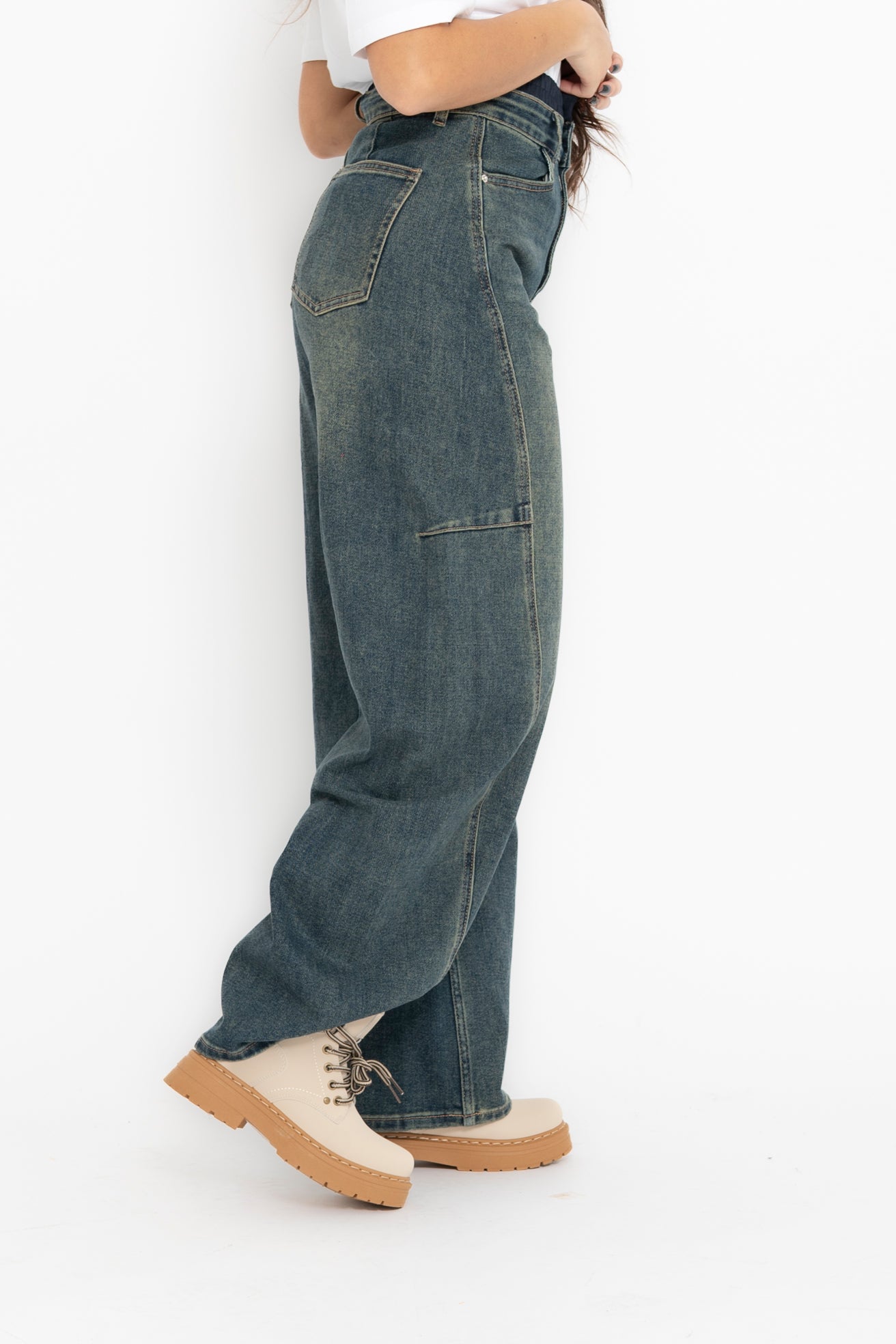 Jeans ballon con elastico