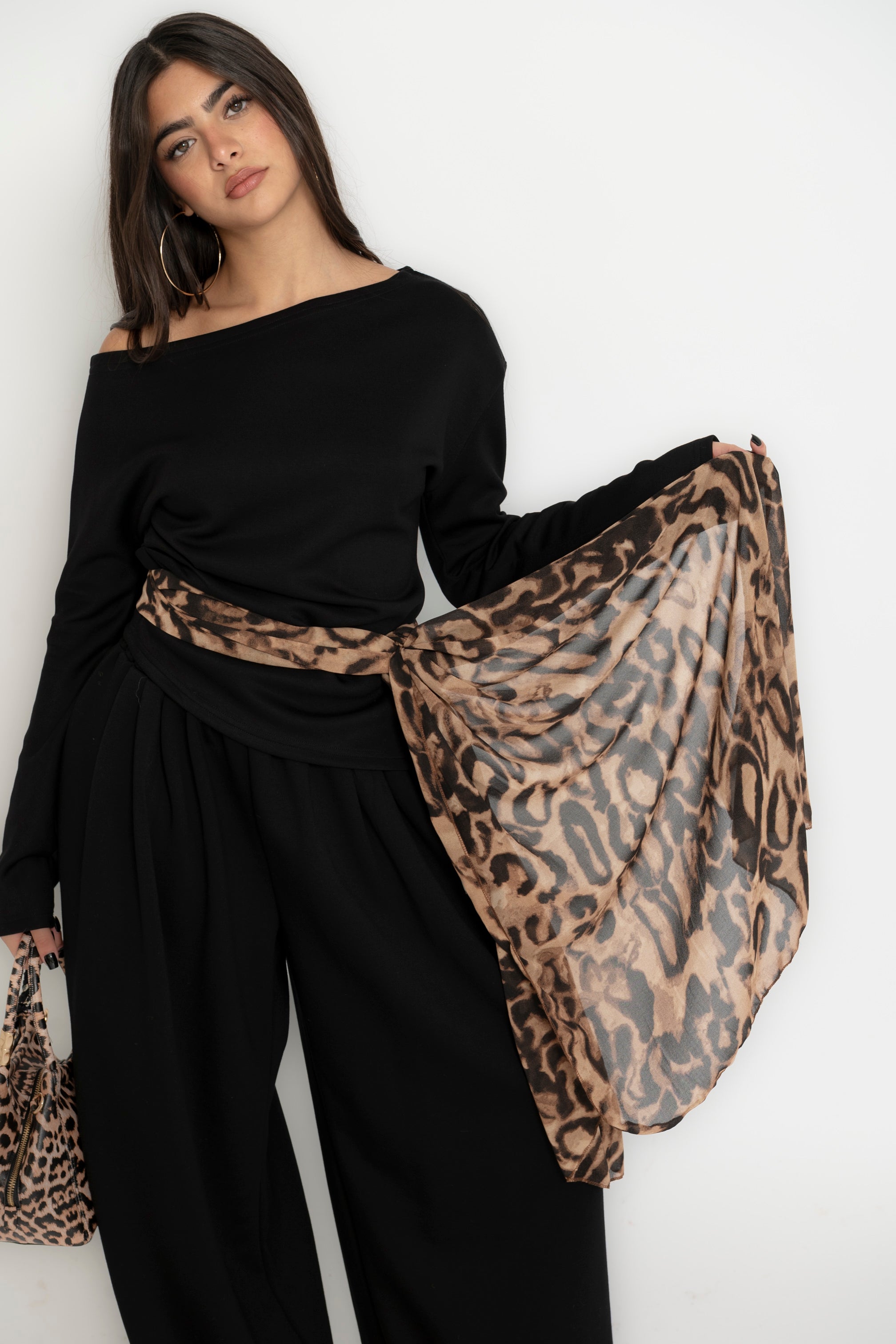 Cordset tuta foulard animalier