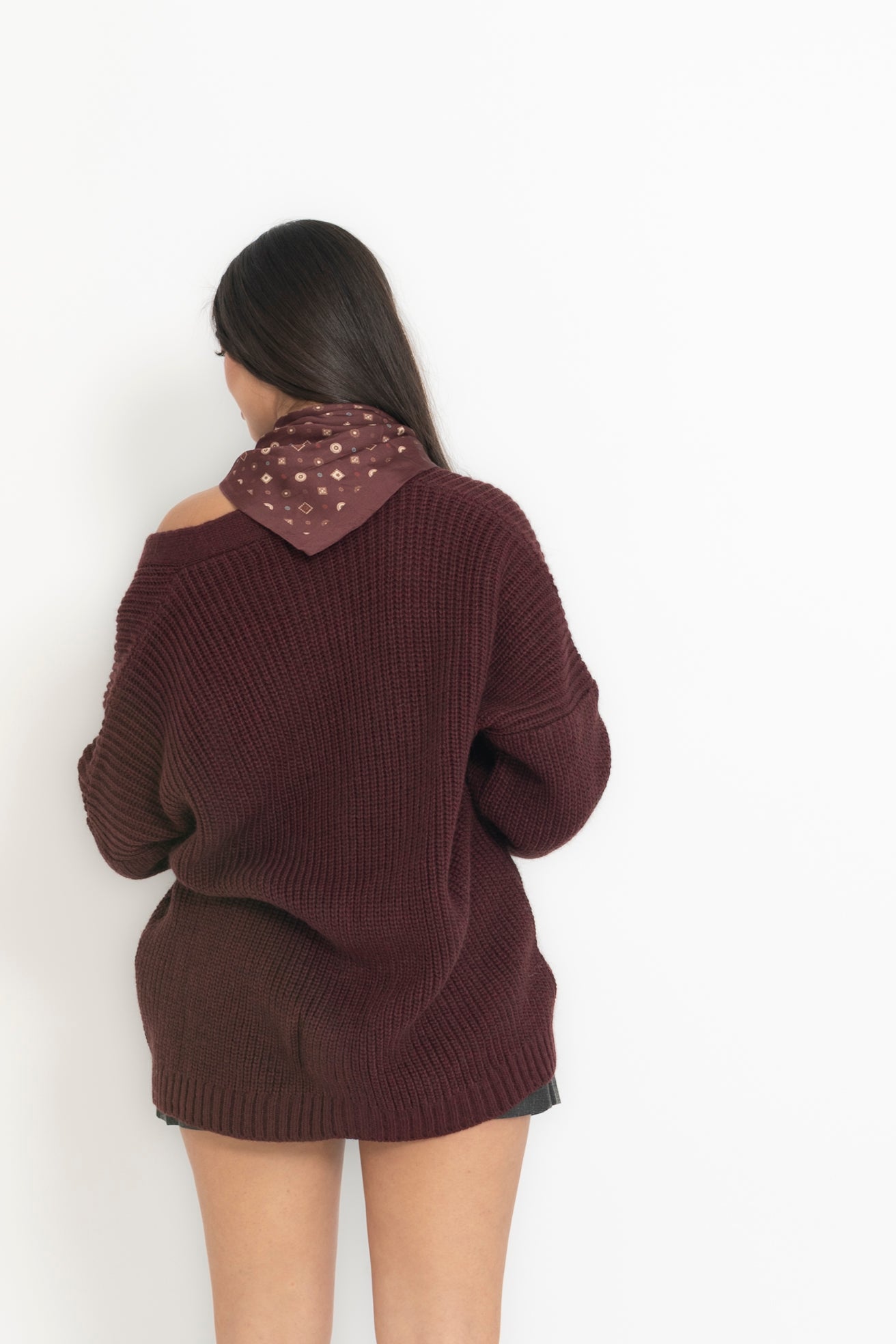 Cardigan con foulard Lumina