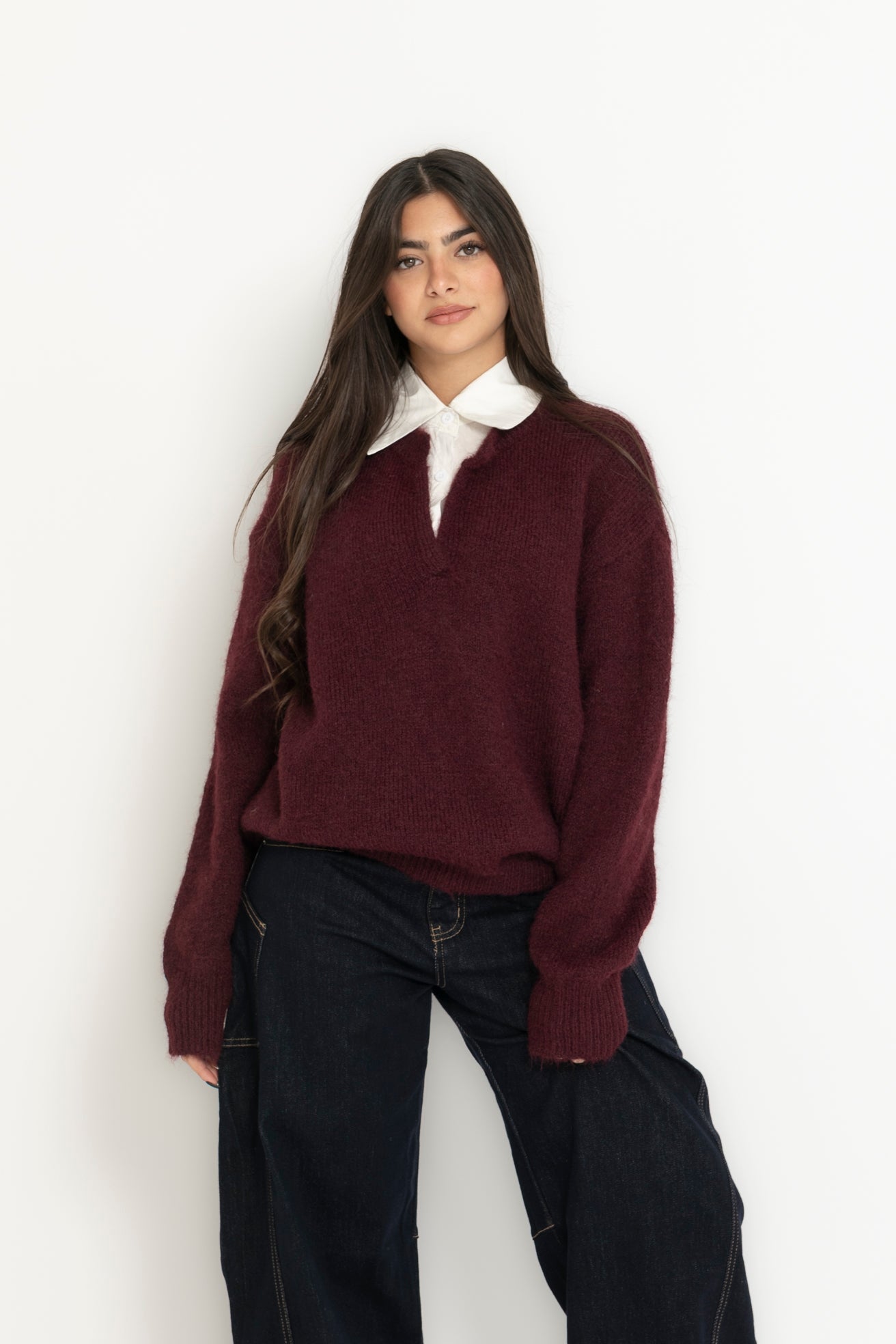 Pull effetto camicia