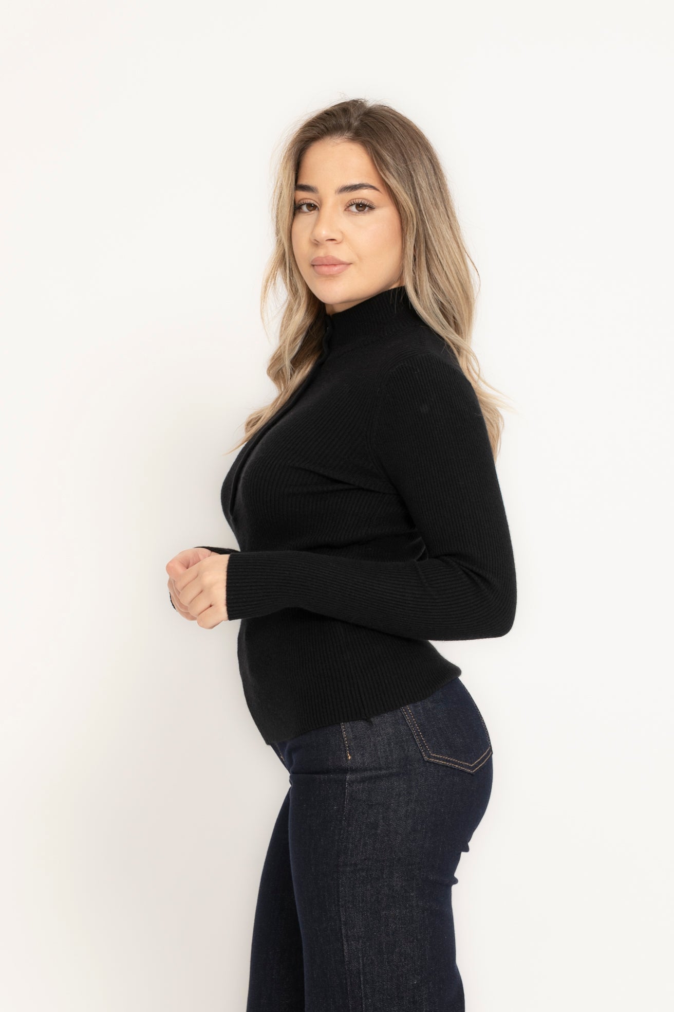 Maglia a costine con bottoni