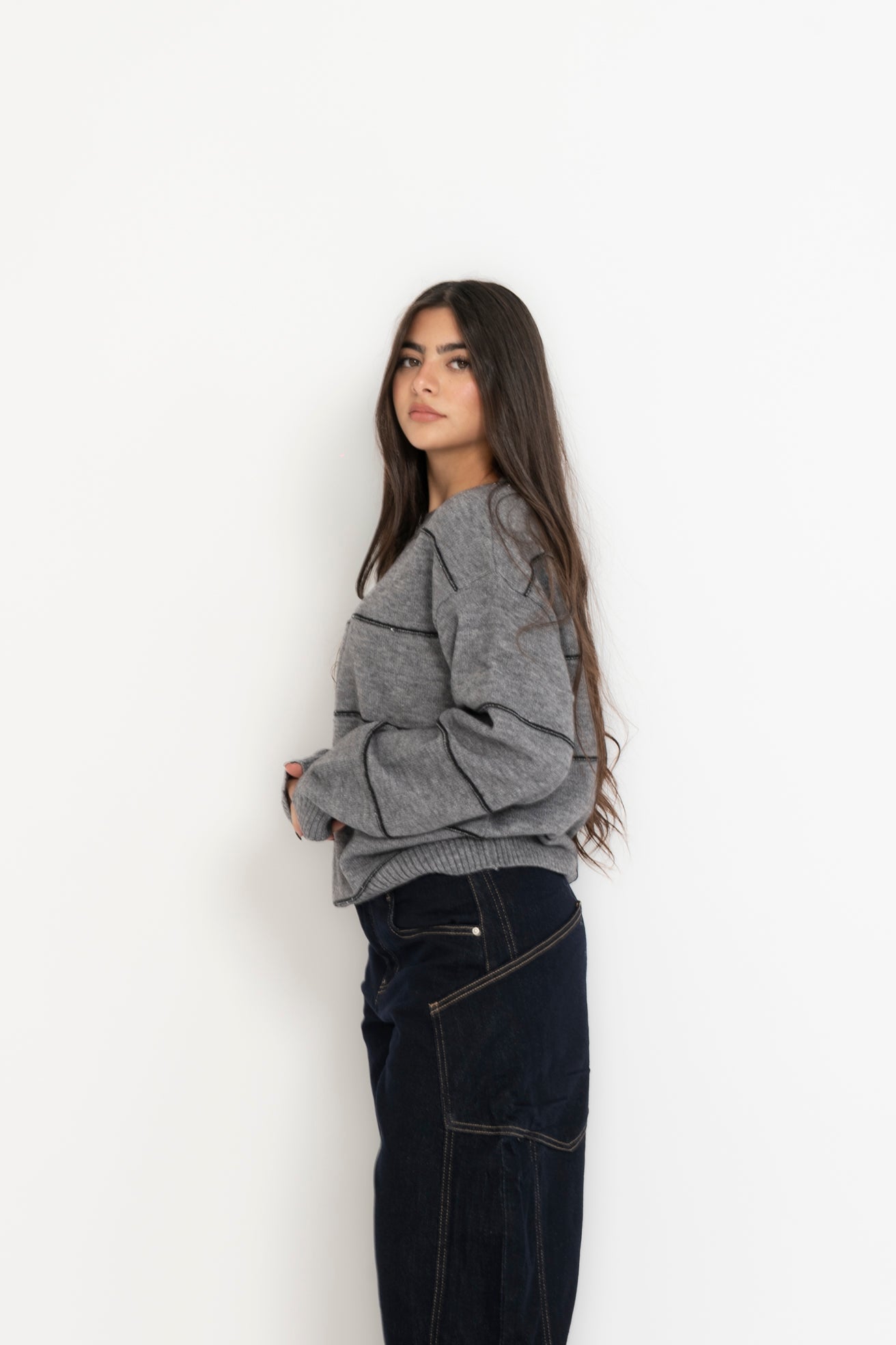 Pull righe e paillettes