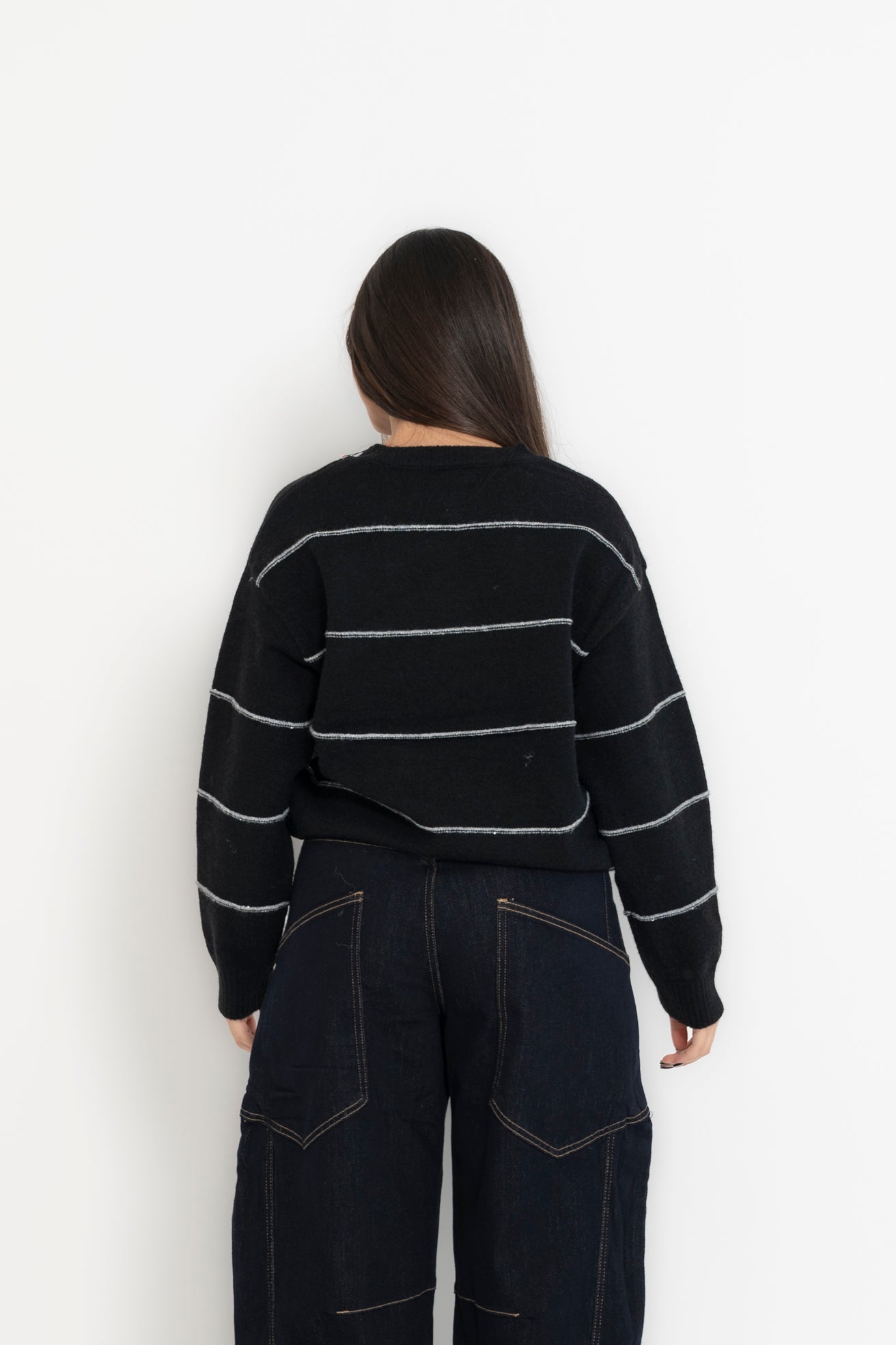 Pull righe e paillettes