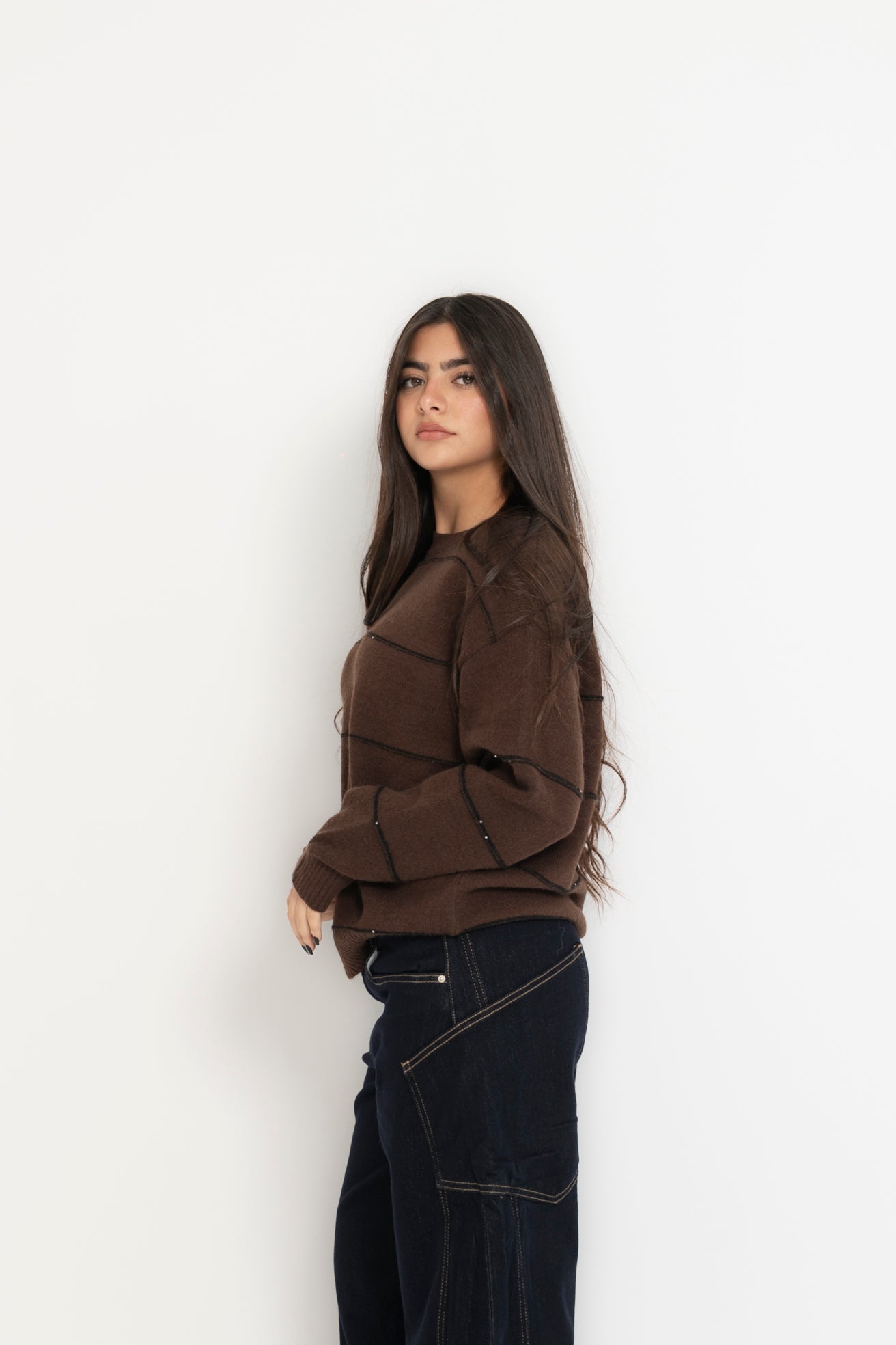 Pull righe e paillettes