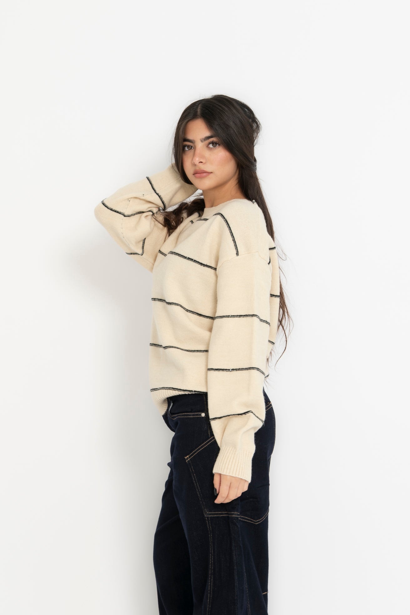 Pull righe e paillettes