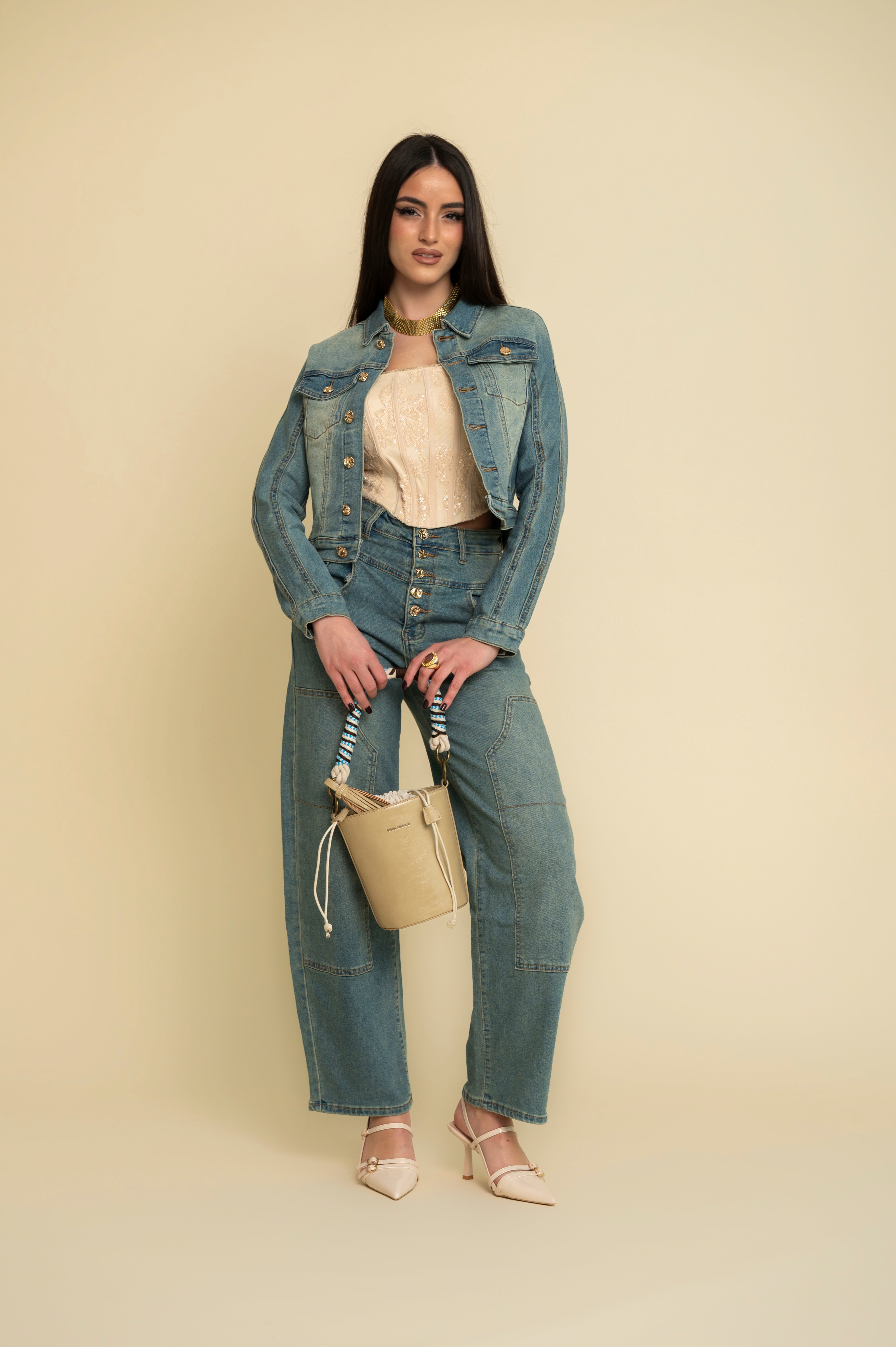 Cordset denim sabbiato