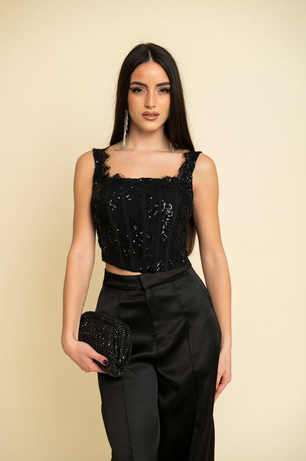Corpetto con paillettes