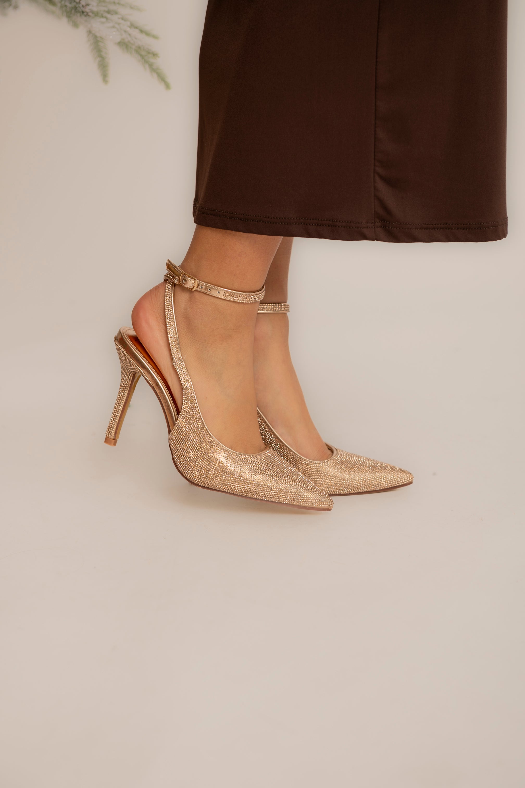 Décolleté con cinturino strass