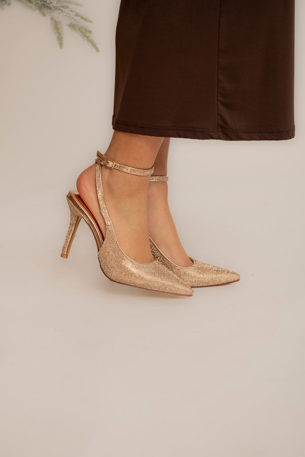 Décolleté con cinturino strass