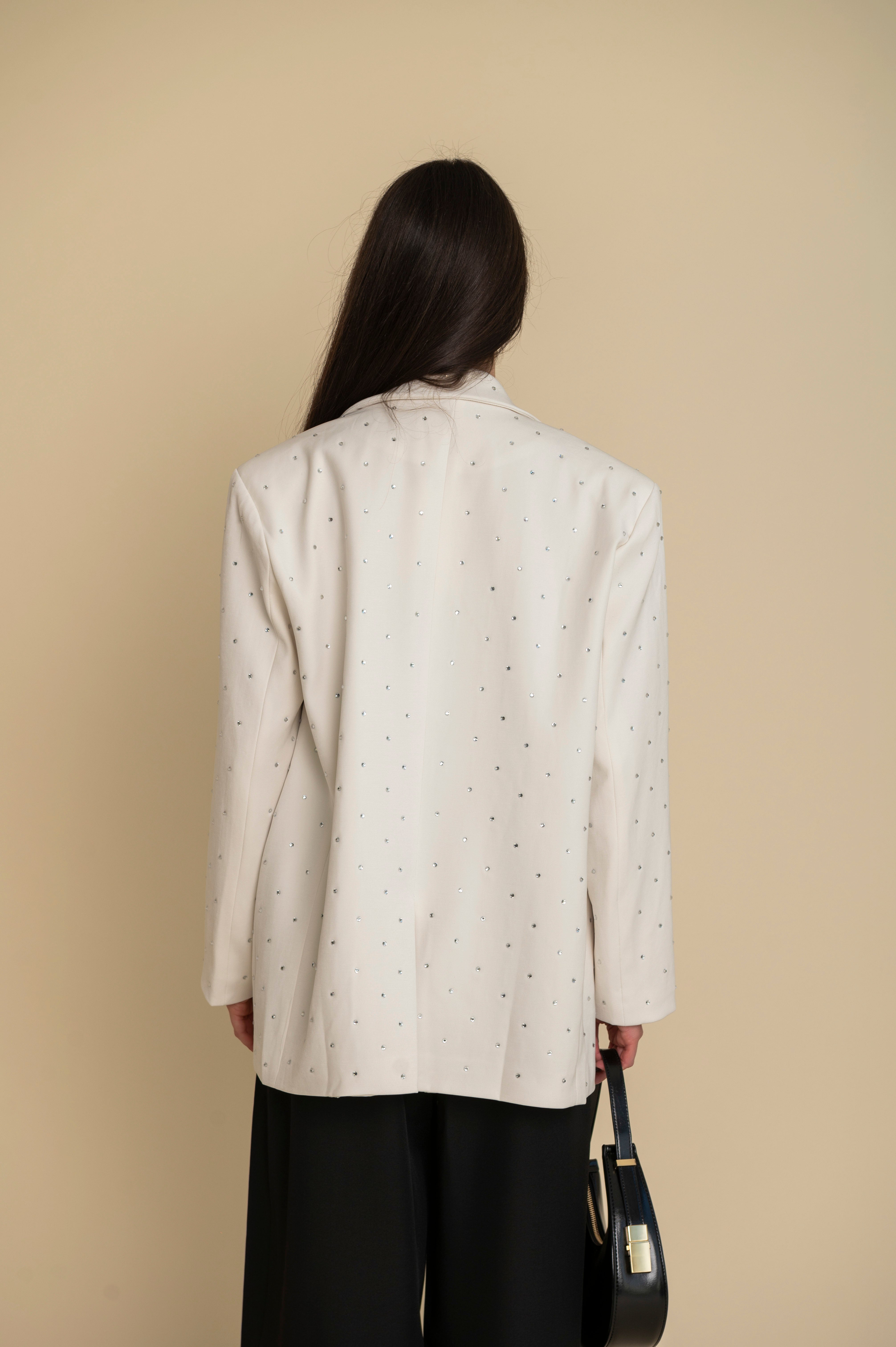 Giacca con strass panna