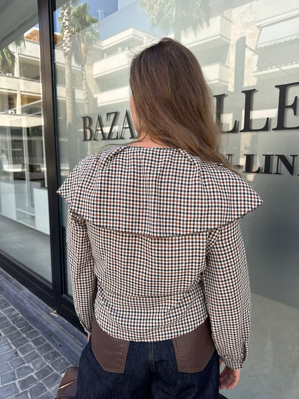 Camicia a quadri con rouches