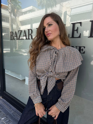 Camicia a quadri con rouches